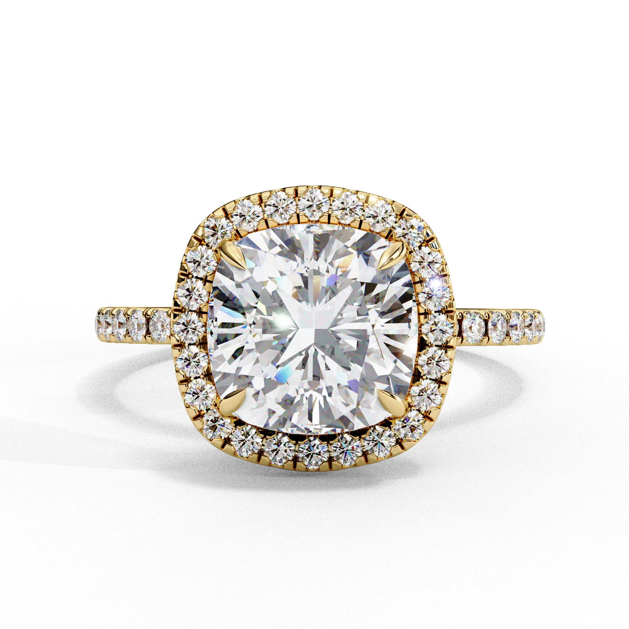 2.38 Carat Cushion Cut Halo Lab Diamond Engagement Ring — Engagement Rings