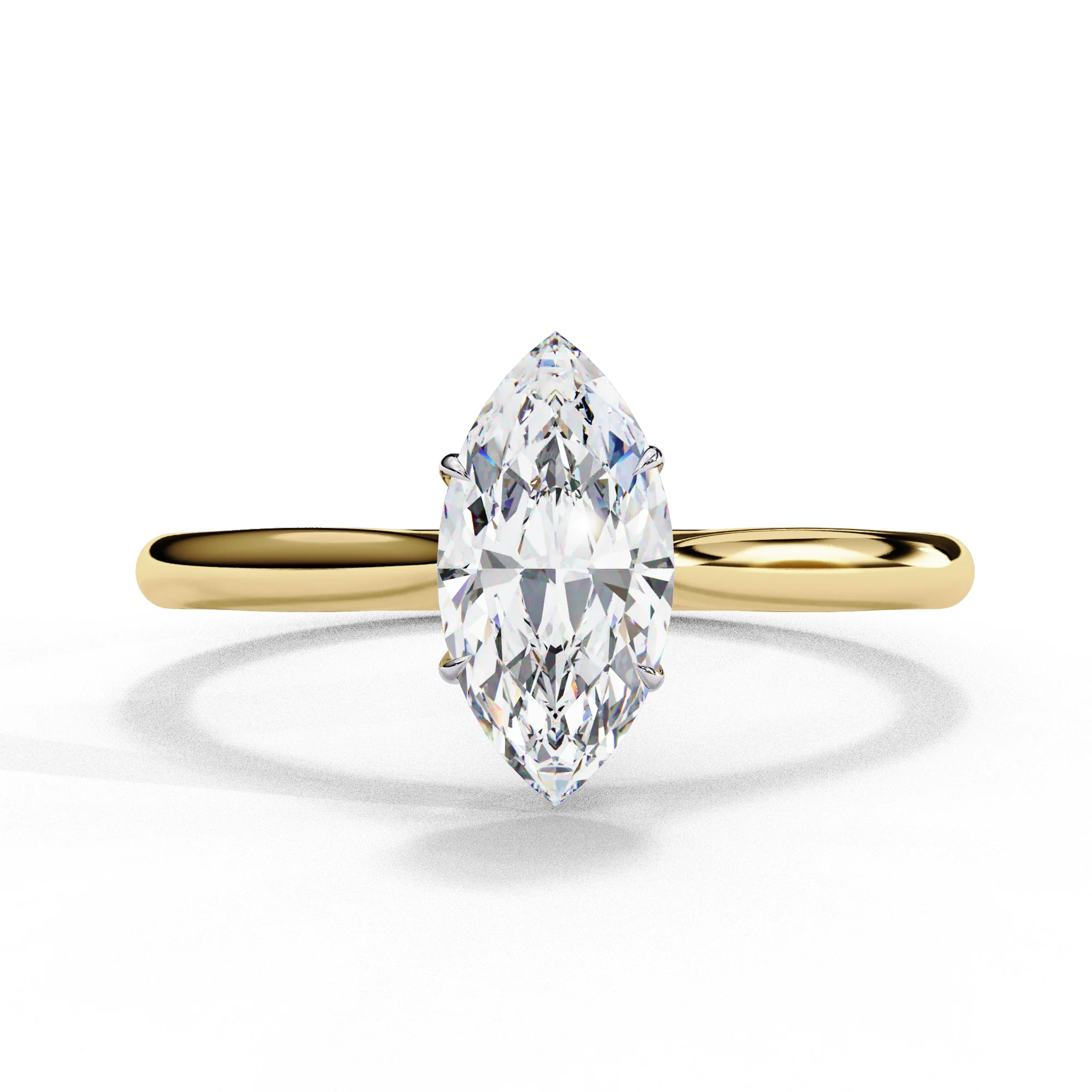 1 Ct Marquise Cut Solitaire Lab Created Diamond Engagement Ring — Engagement Rings