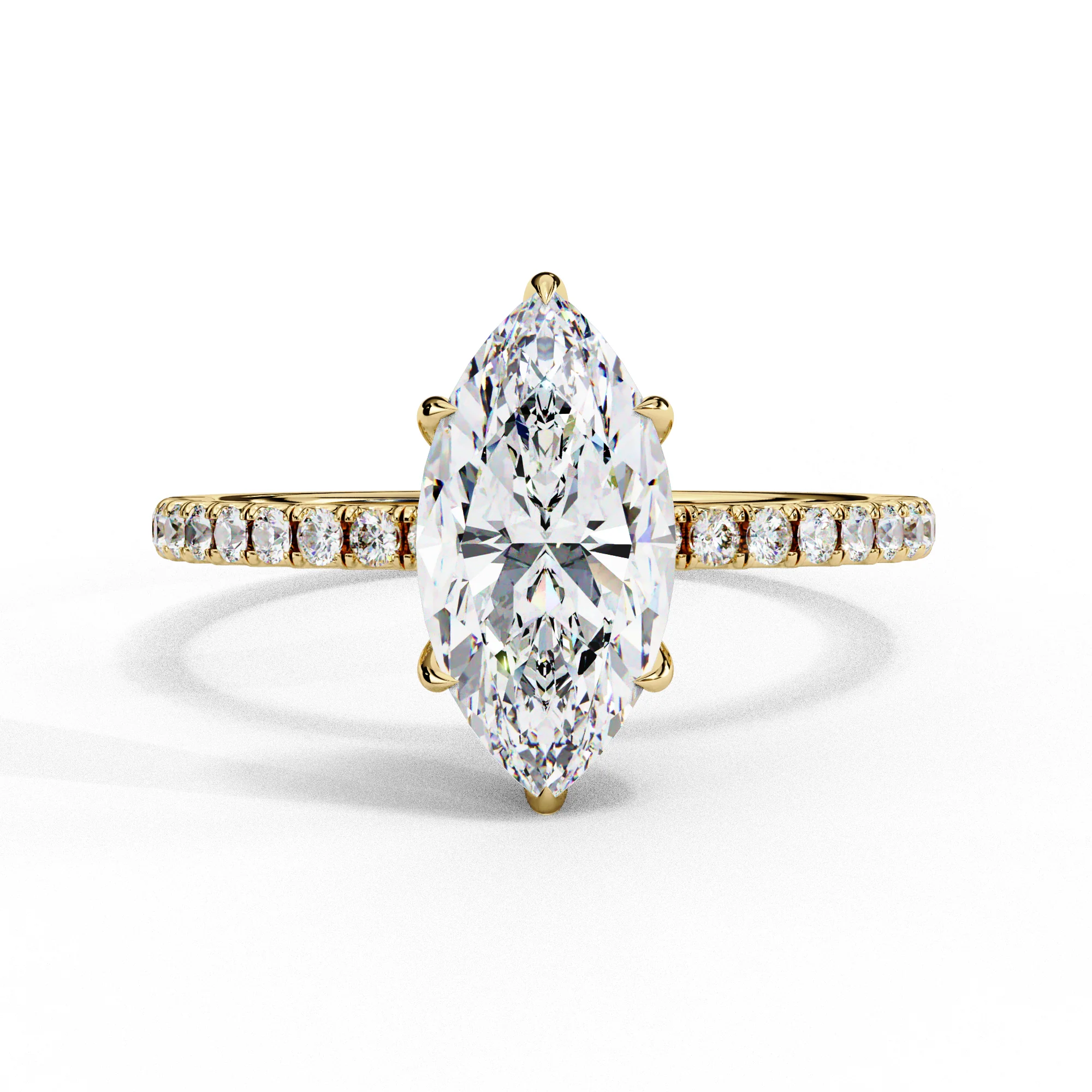 1.70 Ct Marquise Hidden Halo Lab Diamond Engagement Ring — Engagement Rings