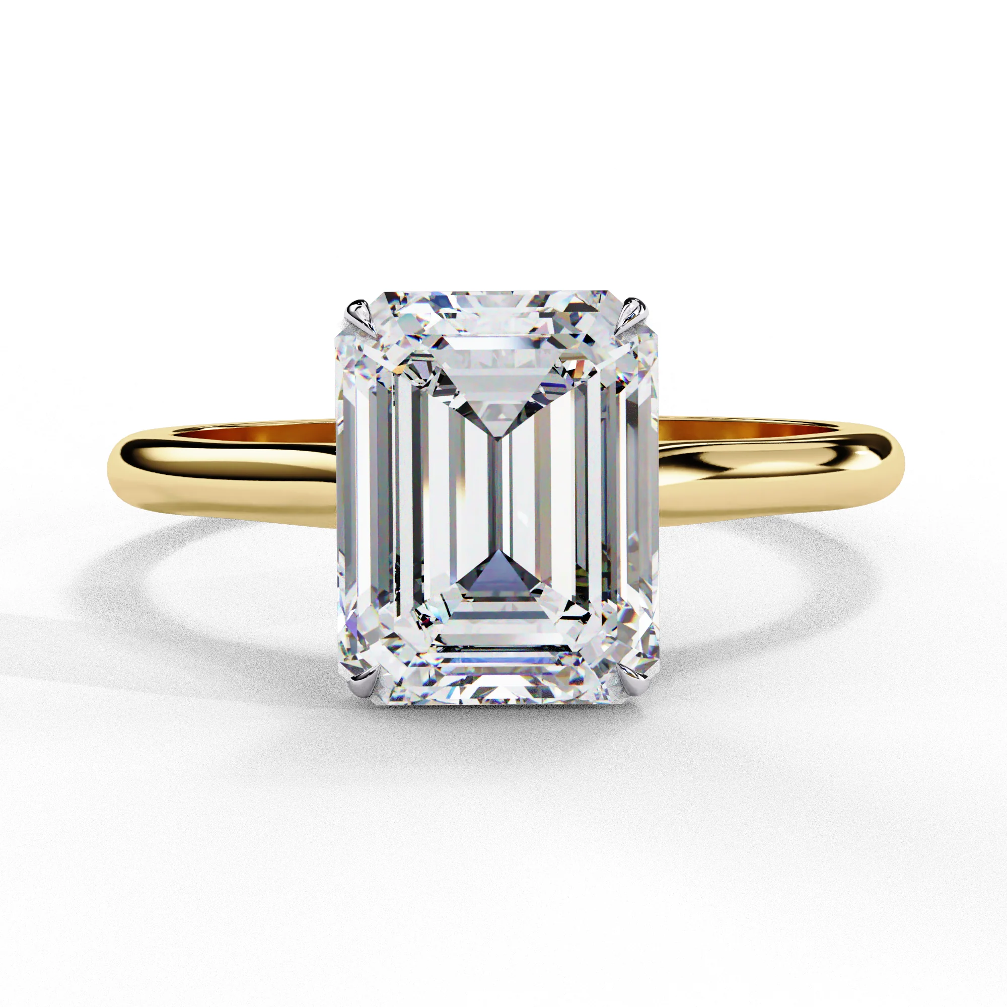 Bague de fiançailles solitaire taille émeraude de 2,50 carats par Gemone Diamond — Bagues de fiançailles