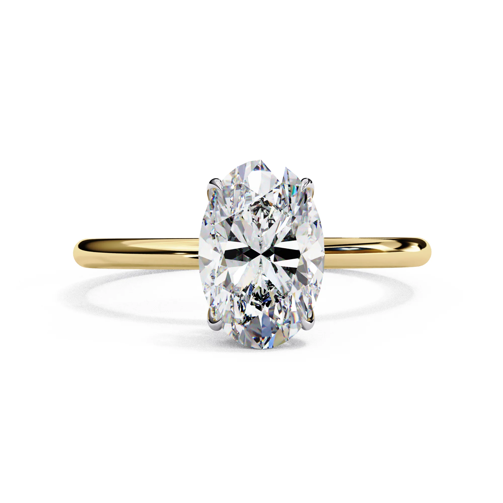 Bague de fiançailles solitaire en or jaune de 1,20 carat avec taille ovale — Bagues de fiançailles