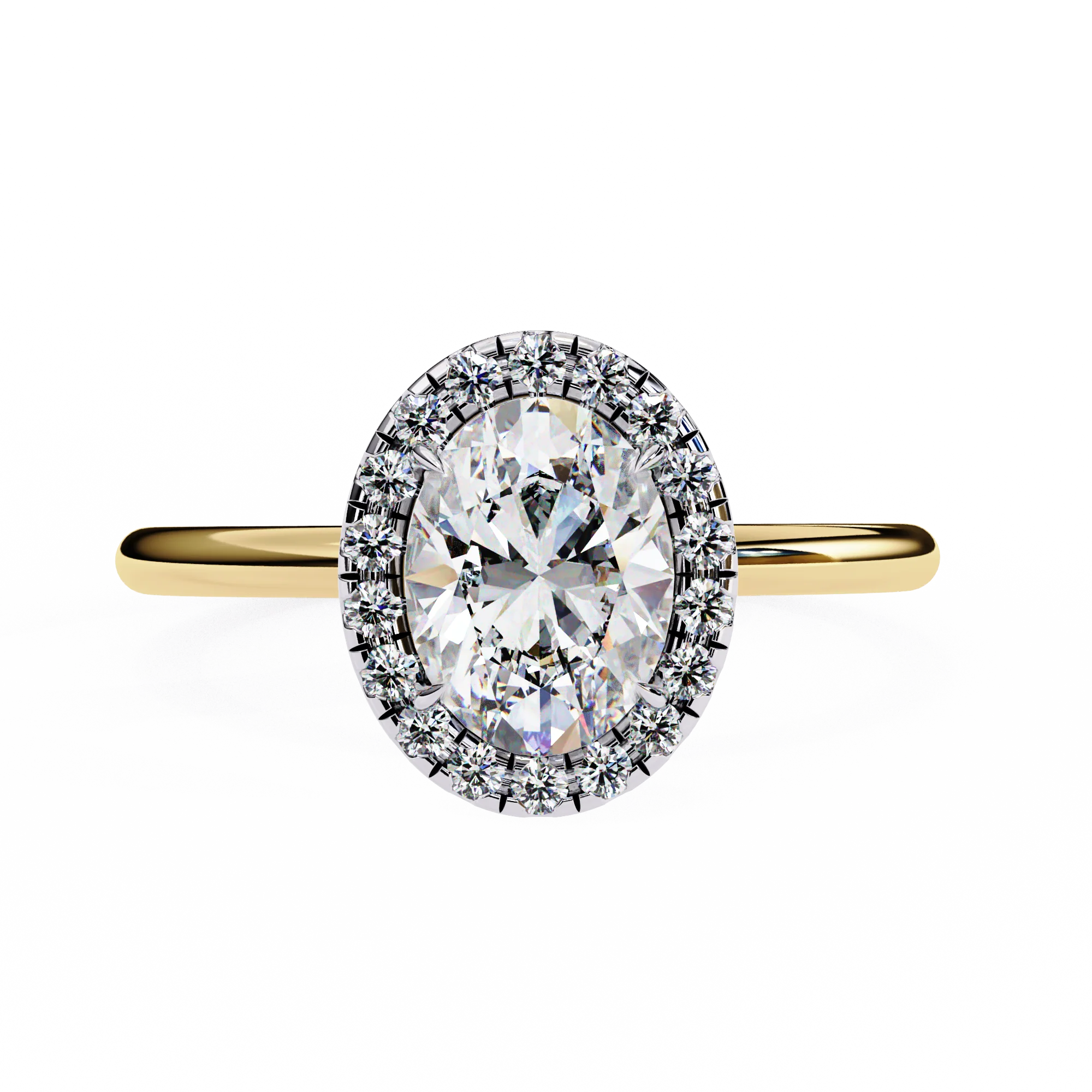 Oval Cut Halo Lab Grown Diamond Ring by Gemone Diamond — Stackable Rings