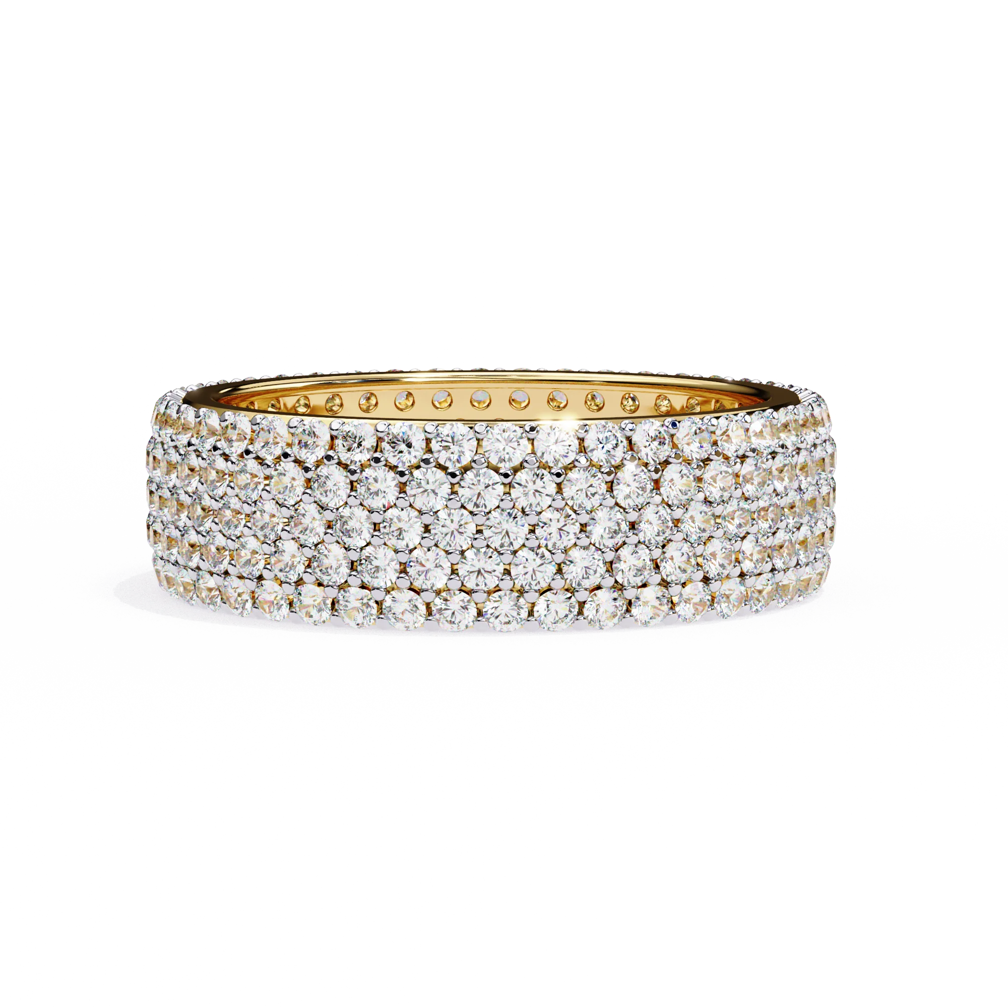 1.01 Carat Round Cut 5 Row Diamond Wedding Band in Rose Gold — Wedding Jewelry