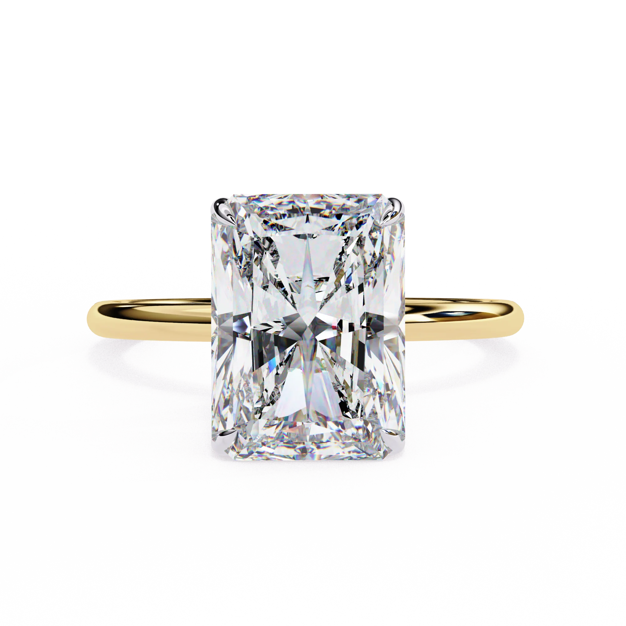 2.50 Carat Radiant Cut Solitaire Lab Diamond Ring — Stackable Rings