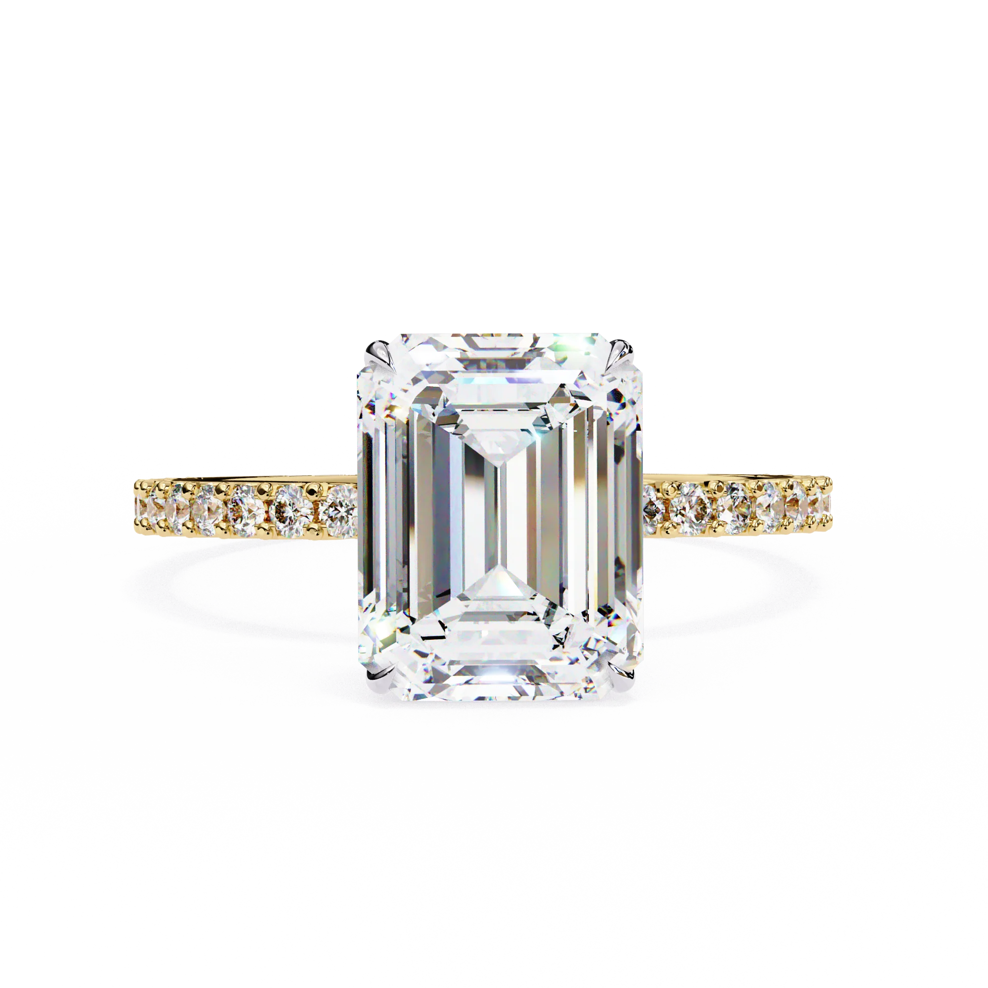 3 Ct Emerald Halo Lab Diamond Engagement Ring — Engagement Rings