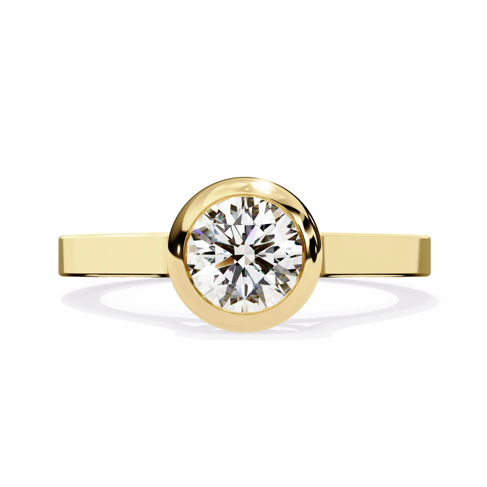 0.66 Ct Round Bezel Set Solitaire Engagement Ring by Gemone Diamond — Engagement Rings