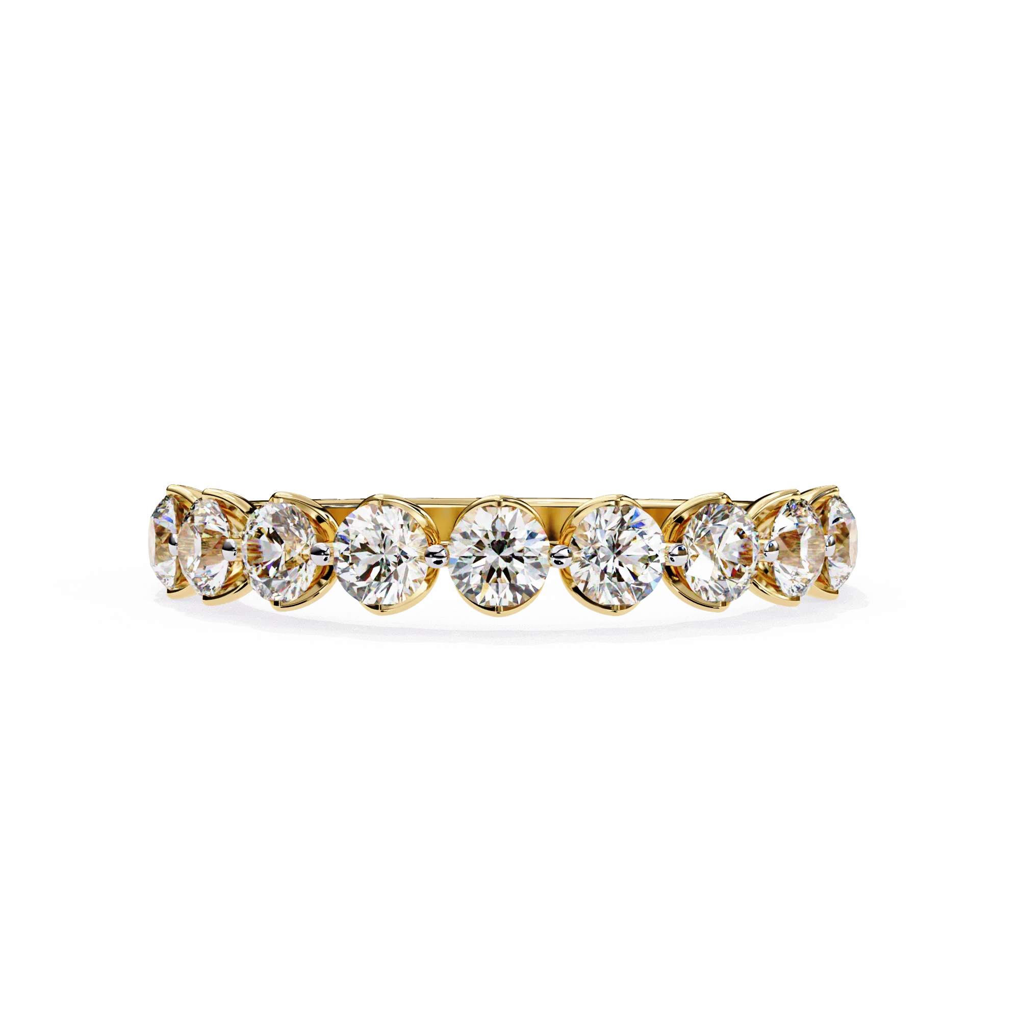 Bague de mariage en diamant demi-éternité taille ronde 1 carat or rose — Bijoux de mariage