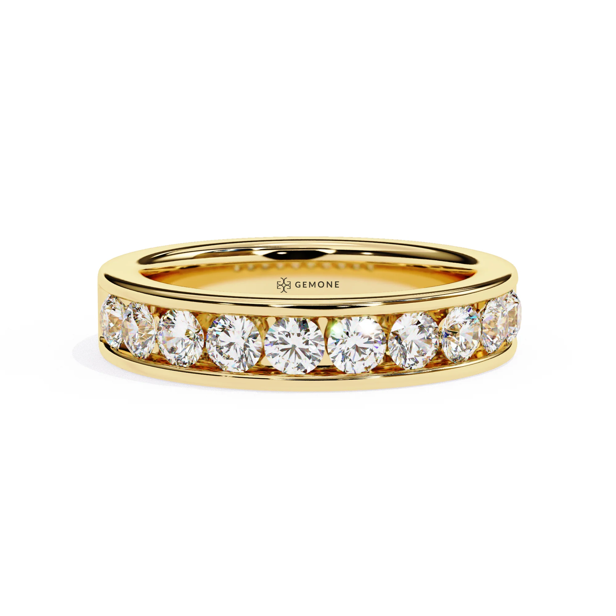 1 Carat Round Cut Half Eternity Diamond Wedding Band Rose Gold — Wedding Jewelry