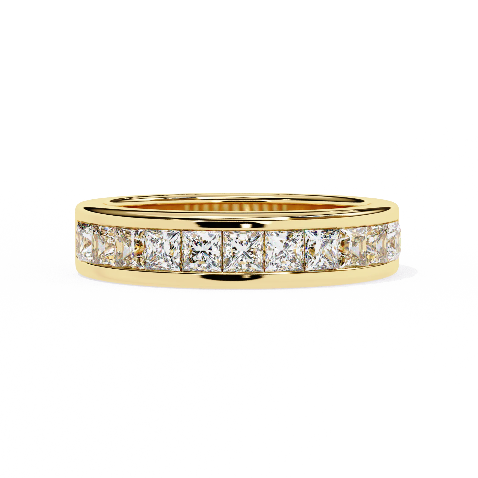 1.10 Ct Princess Cut Half Eternity Diamond Wedding Band by Gemone Diamond — Wedding Jewelry