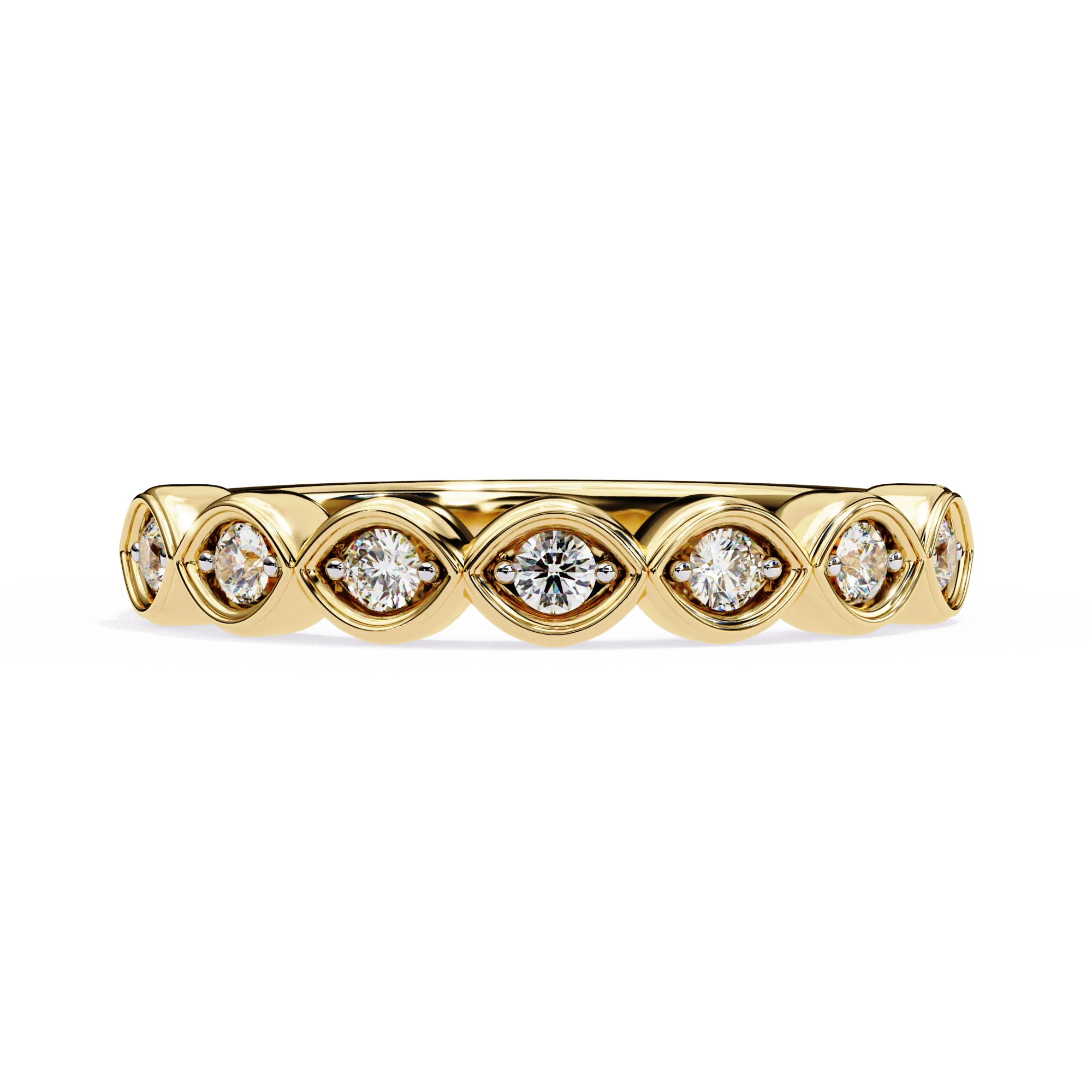 Bague de mariage en diamant rond de 0,21 carat par Gemone Diamond — Bijoux de mariage