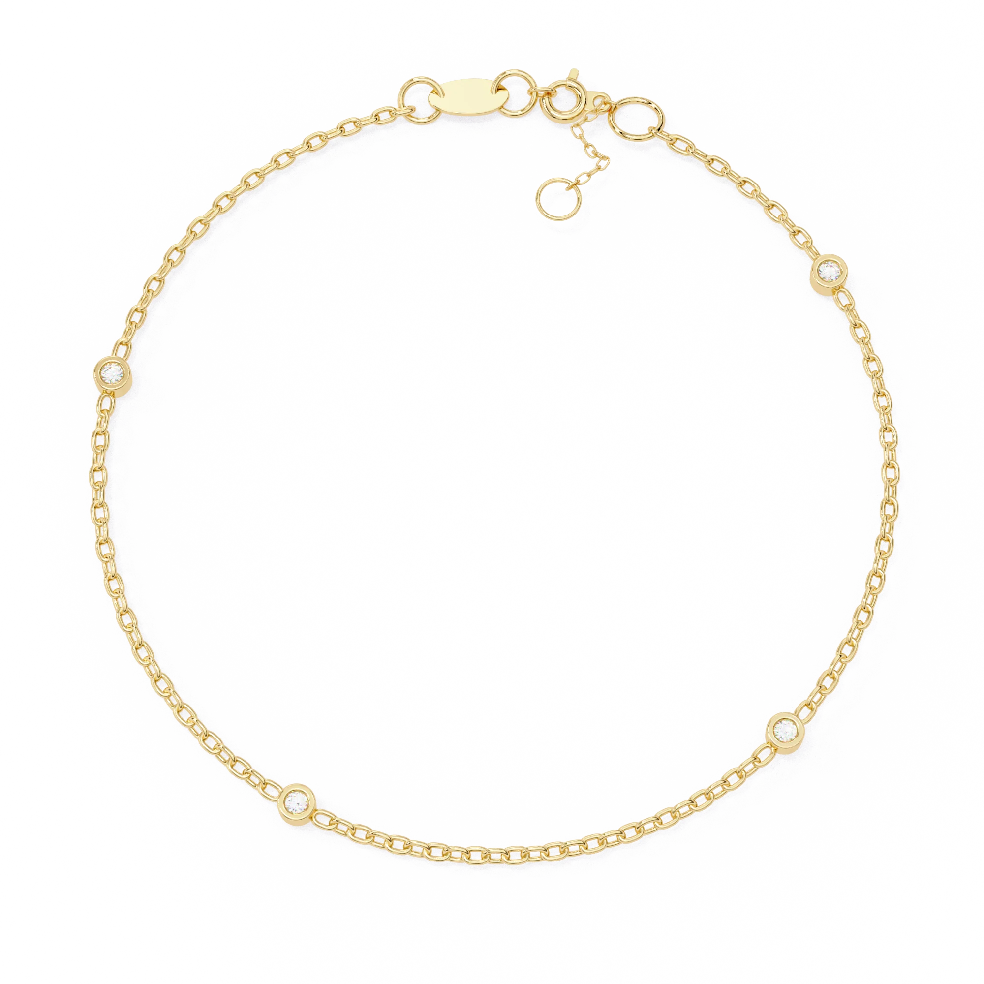 0.07 Carat Round Shape Diamond Bracelet In Yellow Gold - 10K Yellow Gold / Lab Diamond