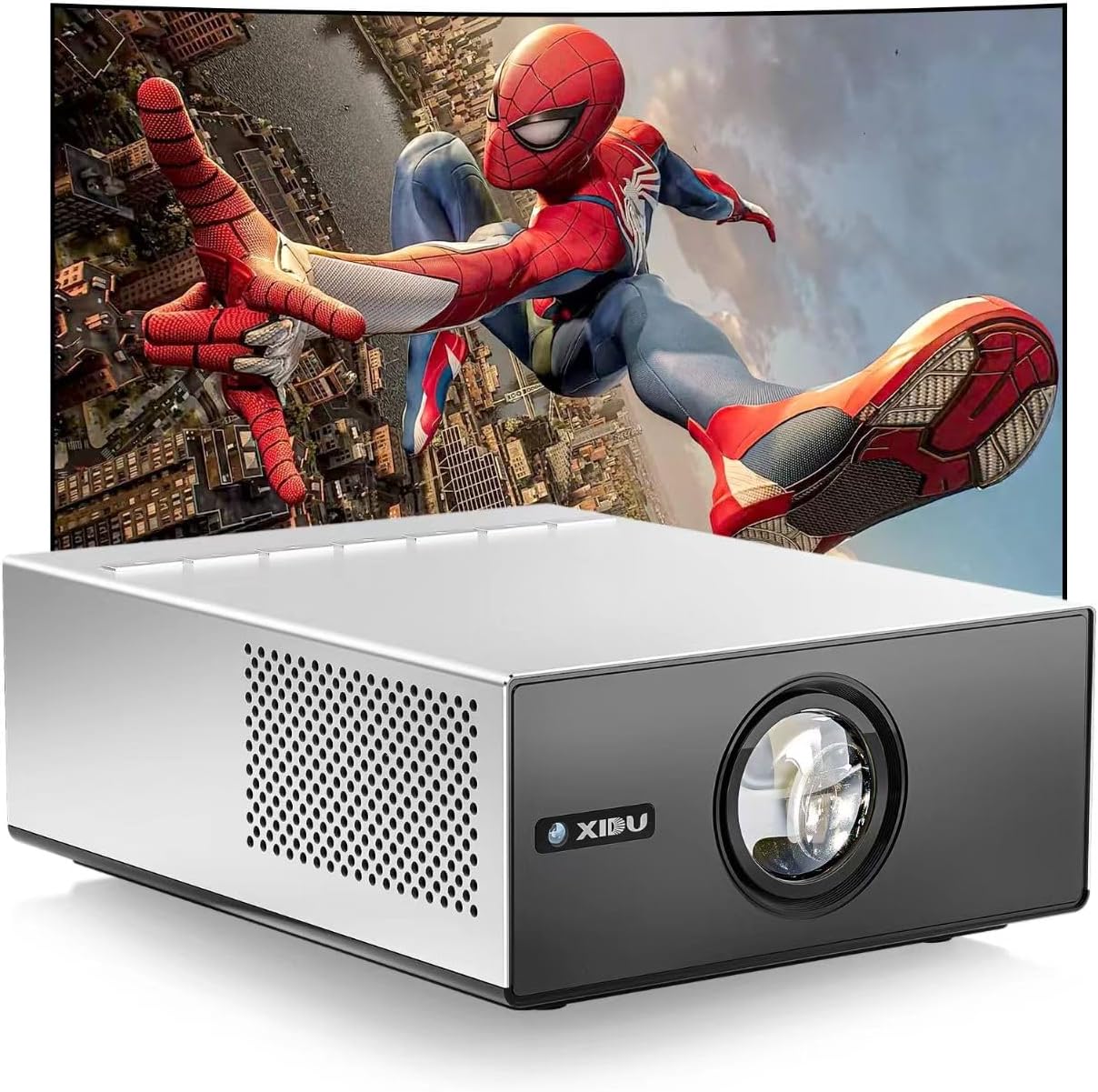 XIDU 1080P HD Portable Projector, Silver Metal — Portable Projector