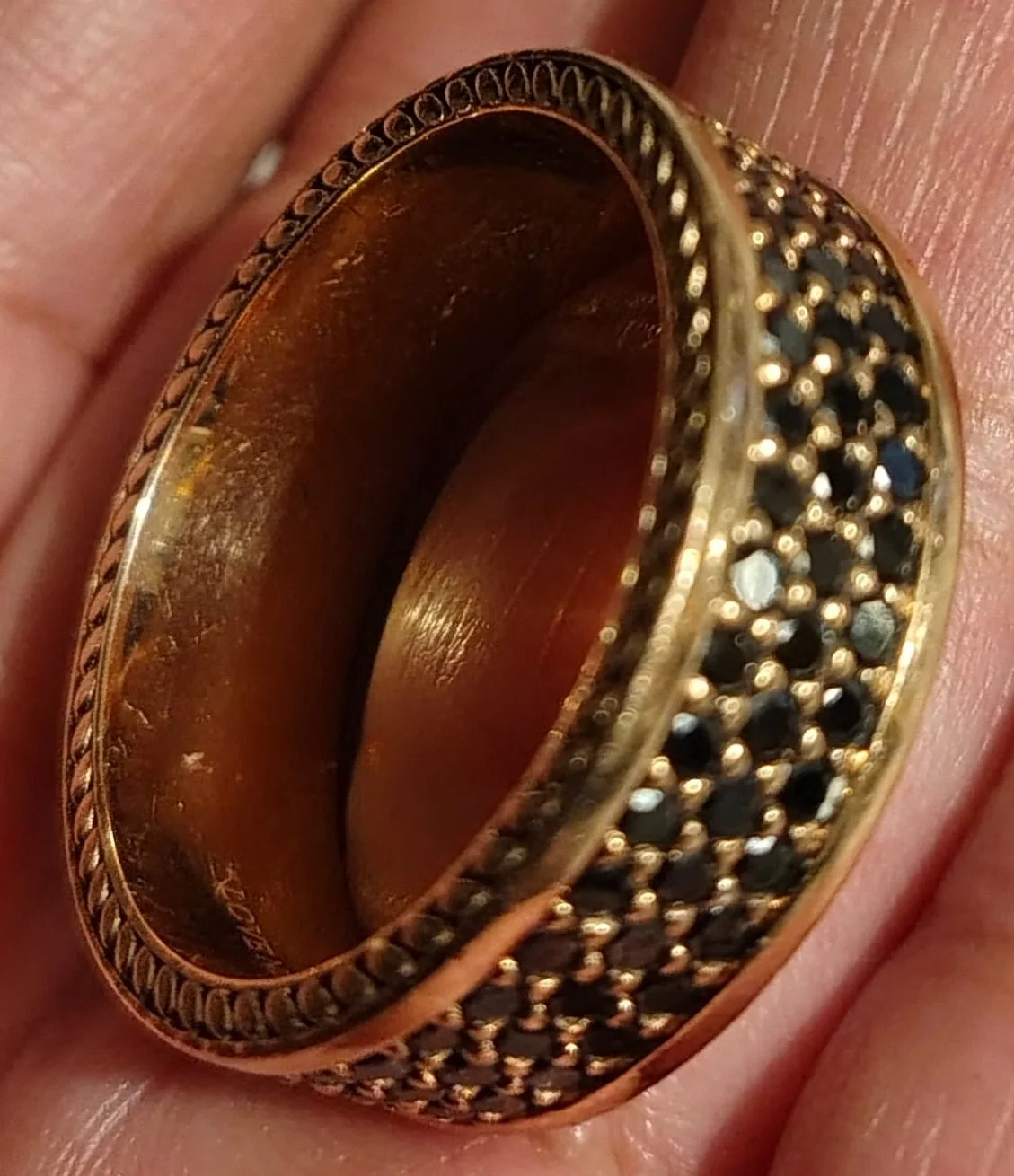 Bague de mariage éternelle en diamant noir en or rose 14k — Bijoux de mariage