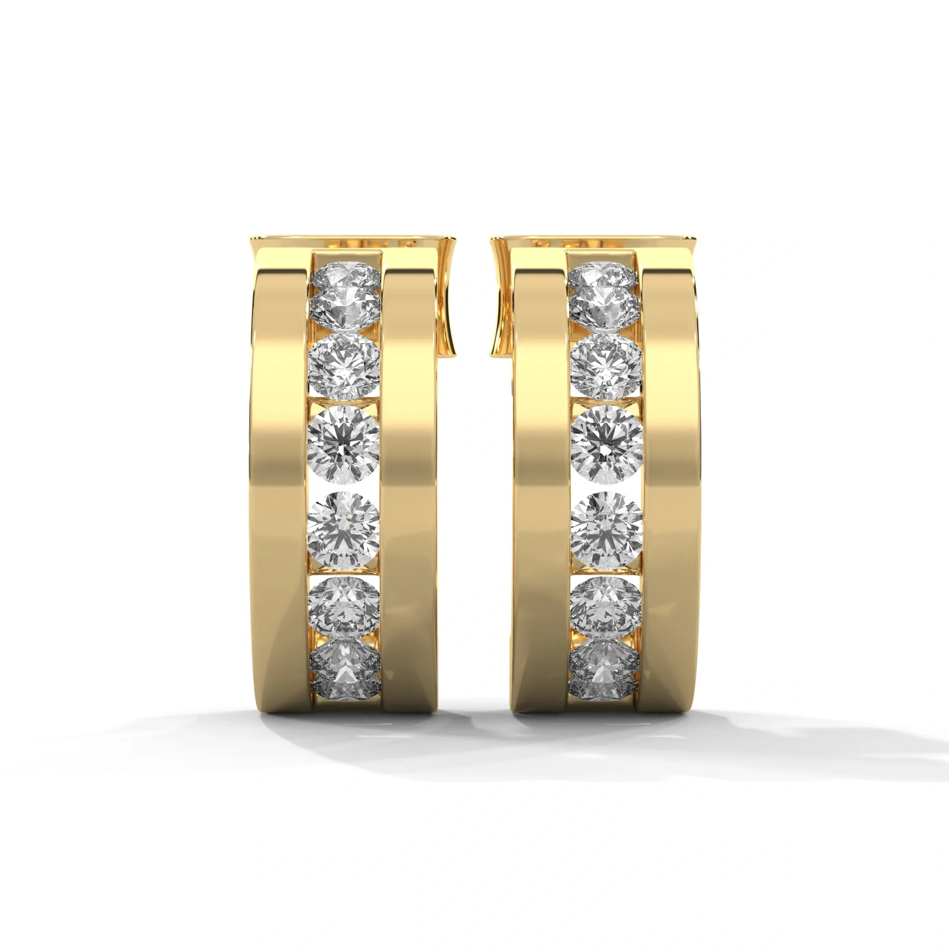 Boucles d'oreilles Huggie en or jaune de 0,40 carat — Boucles d'oreilles créoles
