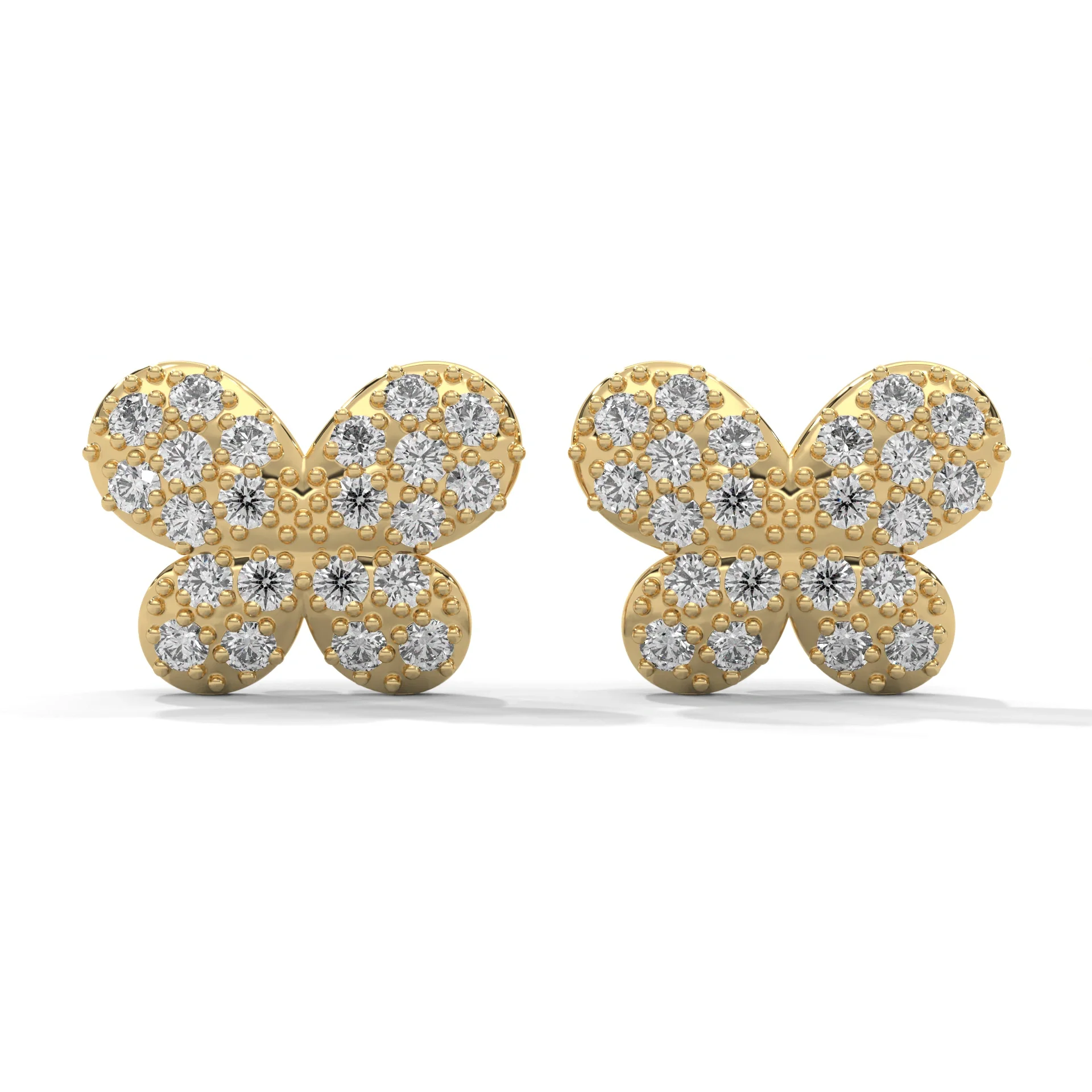 0.65 Carat Lab Grown Diamond Stud Earrings Womens in White Gold - 10K Yellow Gold / Lab Diamond — Stud Earrings