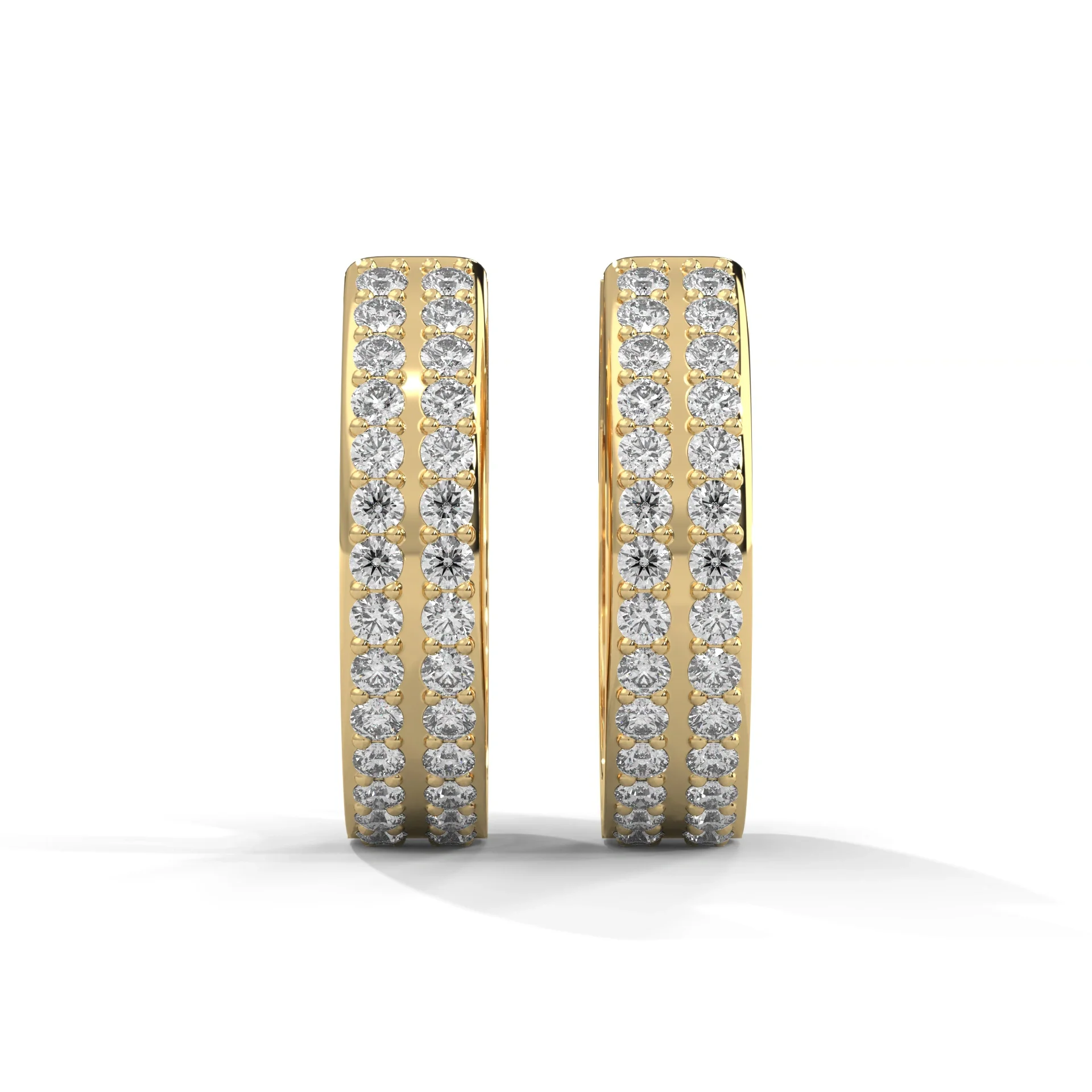 Boucles d'oreilles créoles en diamants de 0,56 carat en or rose par GemoneDiamonds — Boucles d'oreilles créoles