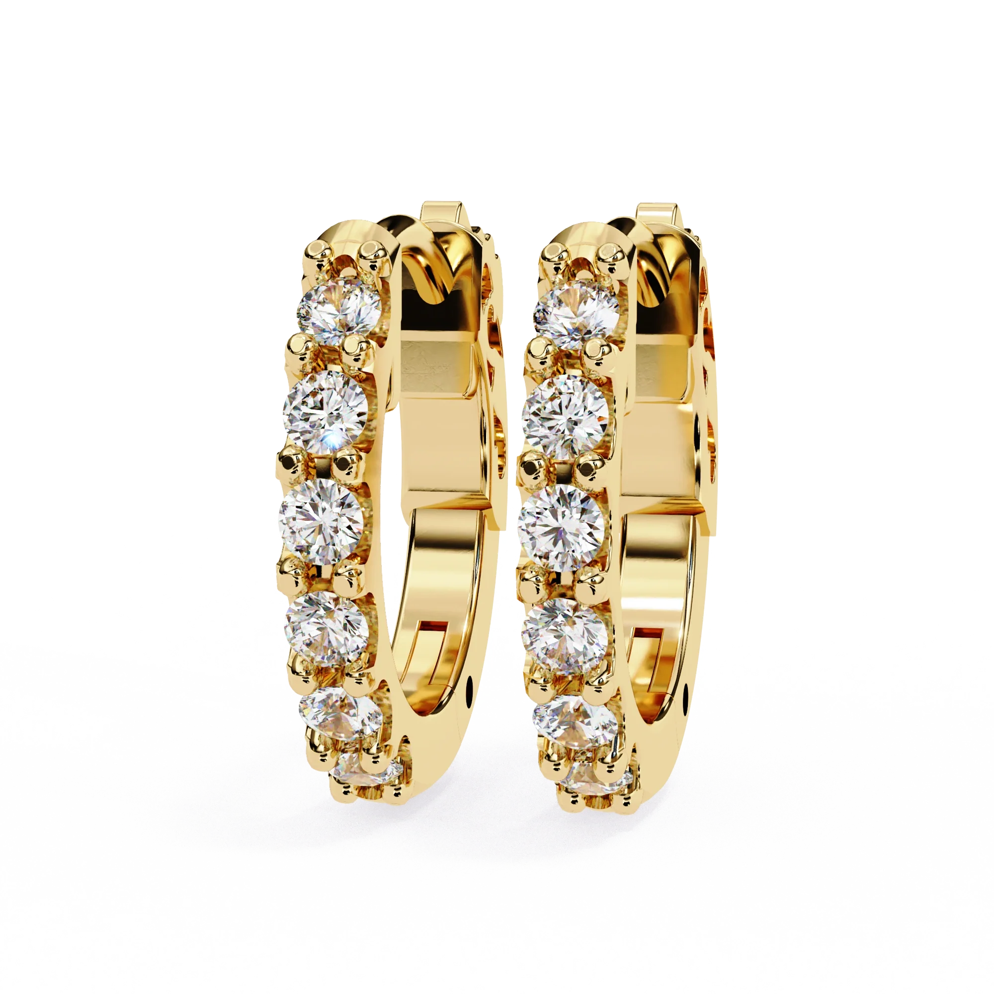 Boucles d'oreilles Huggie en diamant de 0,40 Ct par GemoneDiamonds — Boucles d'oreilles créoles