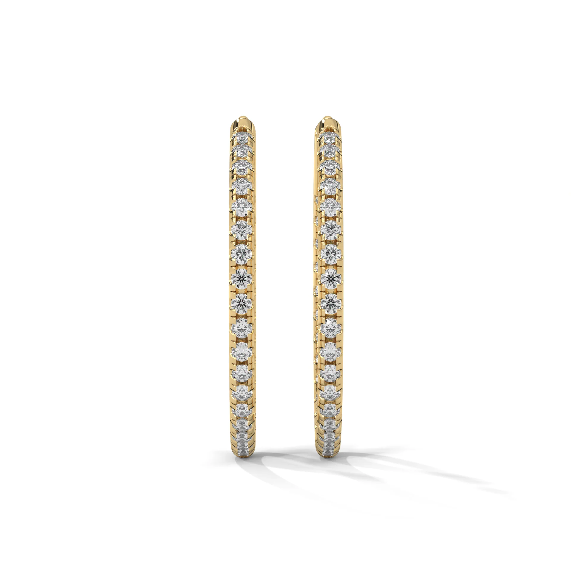 Boucles d'oreilles créoles en diamant lab-grown de 0,54 ct en or jaune