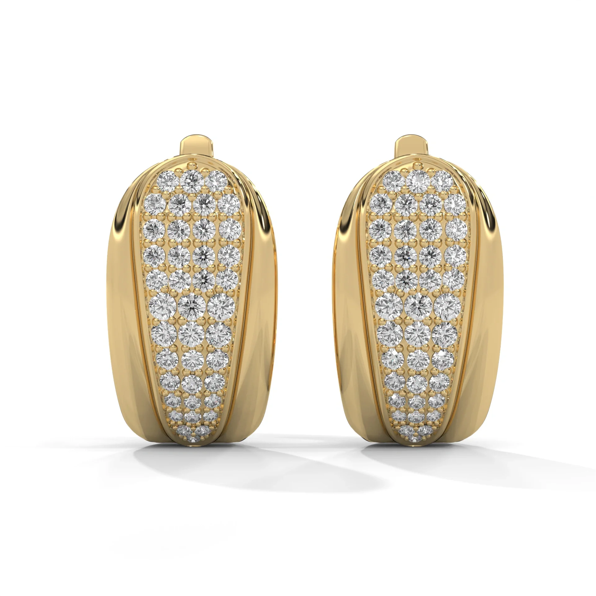 Boucles d'oreilles créoles en diamant pavé de 0,71 ct par Gemone Diamond — Boucles d'oreilles créoles