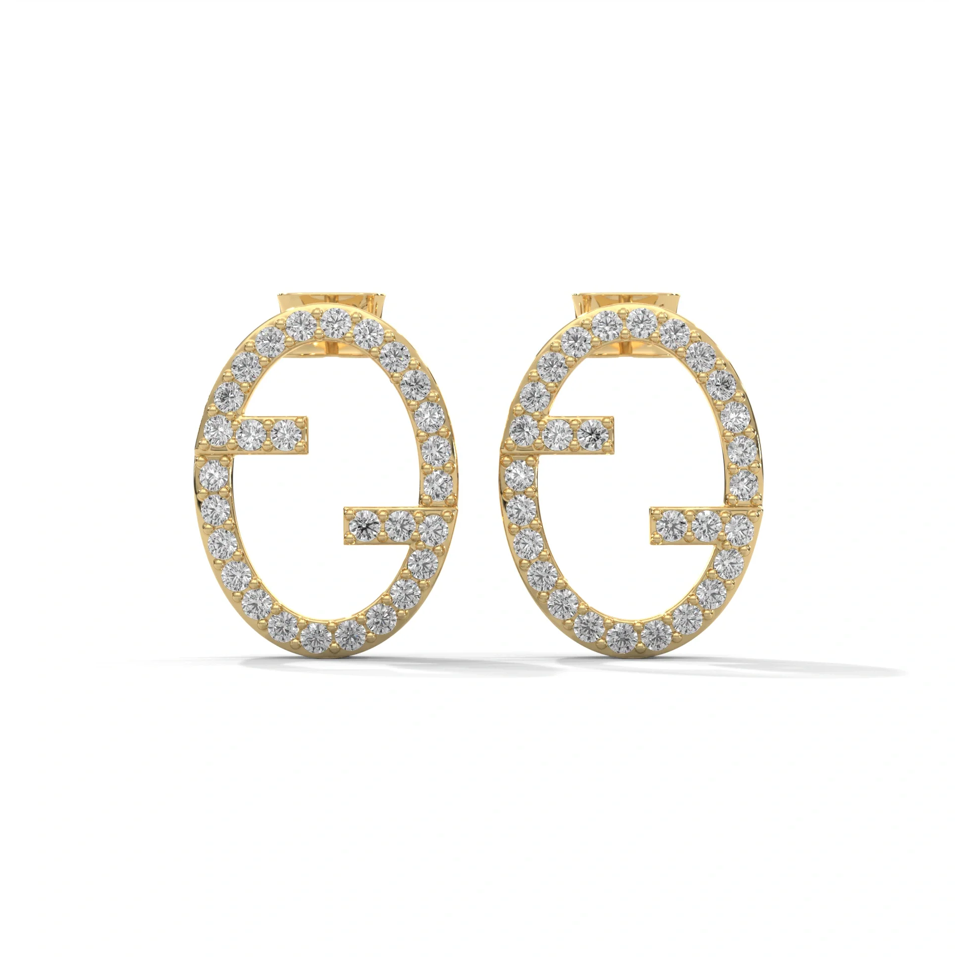 Boucles d'oreilles en diamant de 0,56 carat pour femmes en or jaune