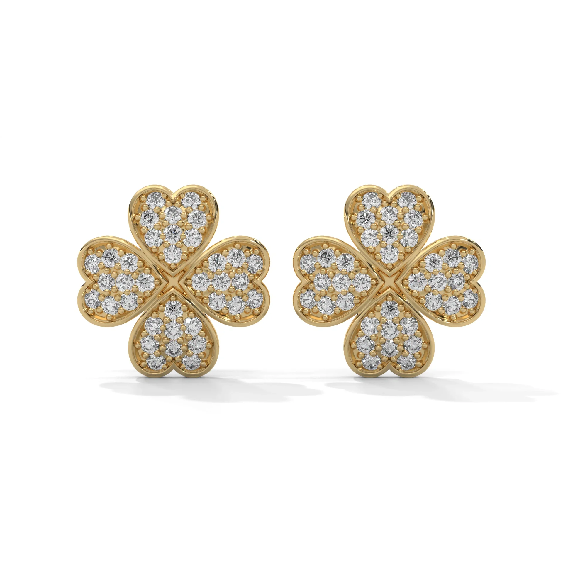0.59 Carat Diamond Stud Earrings For Women - 10K Yellow Gold / Lab Diamond