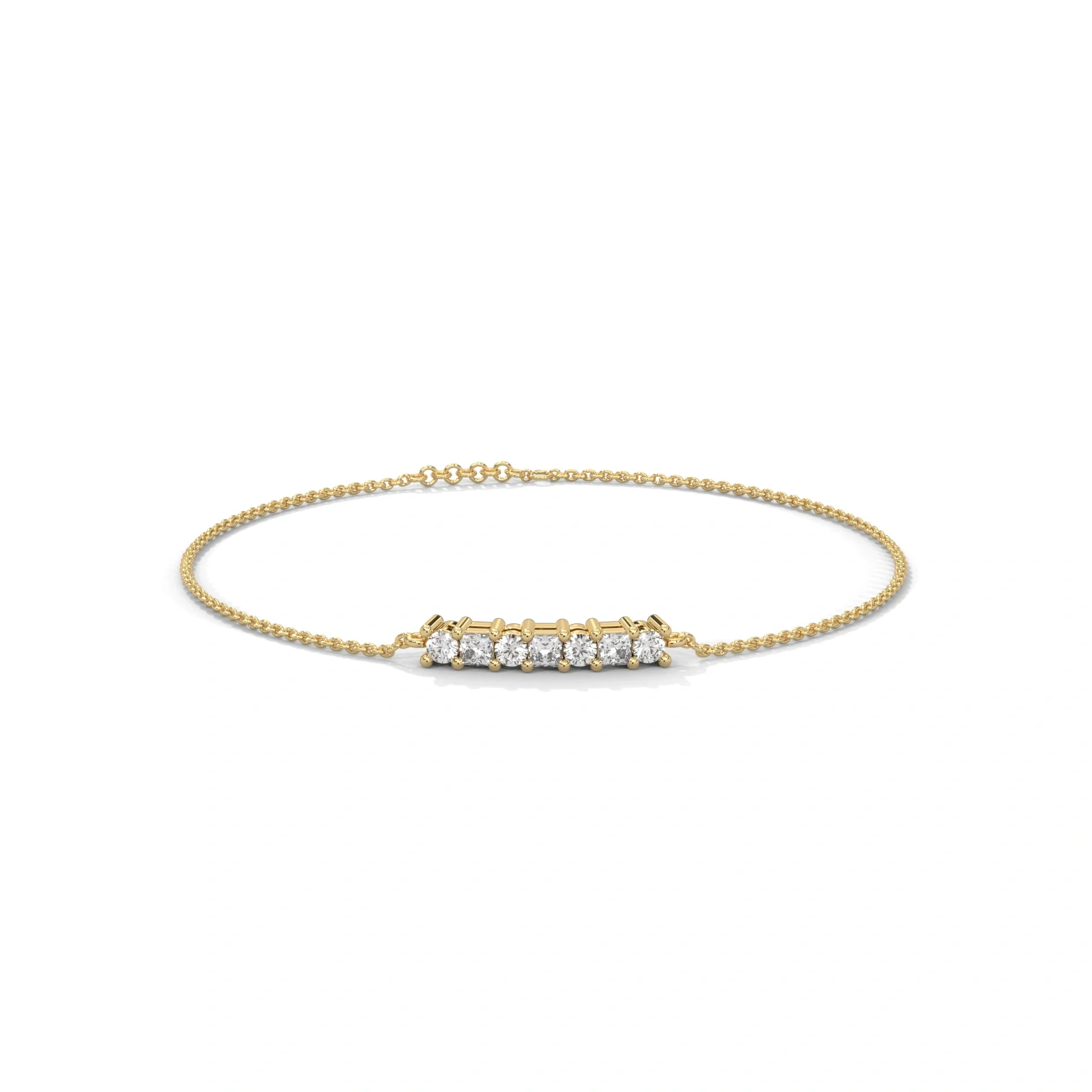 0.50 Carat Diamond Station Bracelet in Yellow Gold - 10K Yellow Gold / Lab Diamond — Bracelet Women