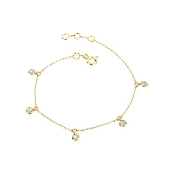 Bracelet station de diamants 0,54 carat en or jaune - Or jaune 10K / Diamant de laboratoire — Bracelet Femme