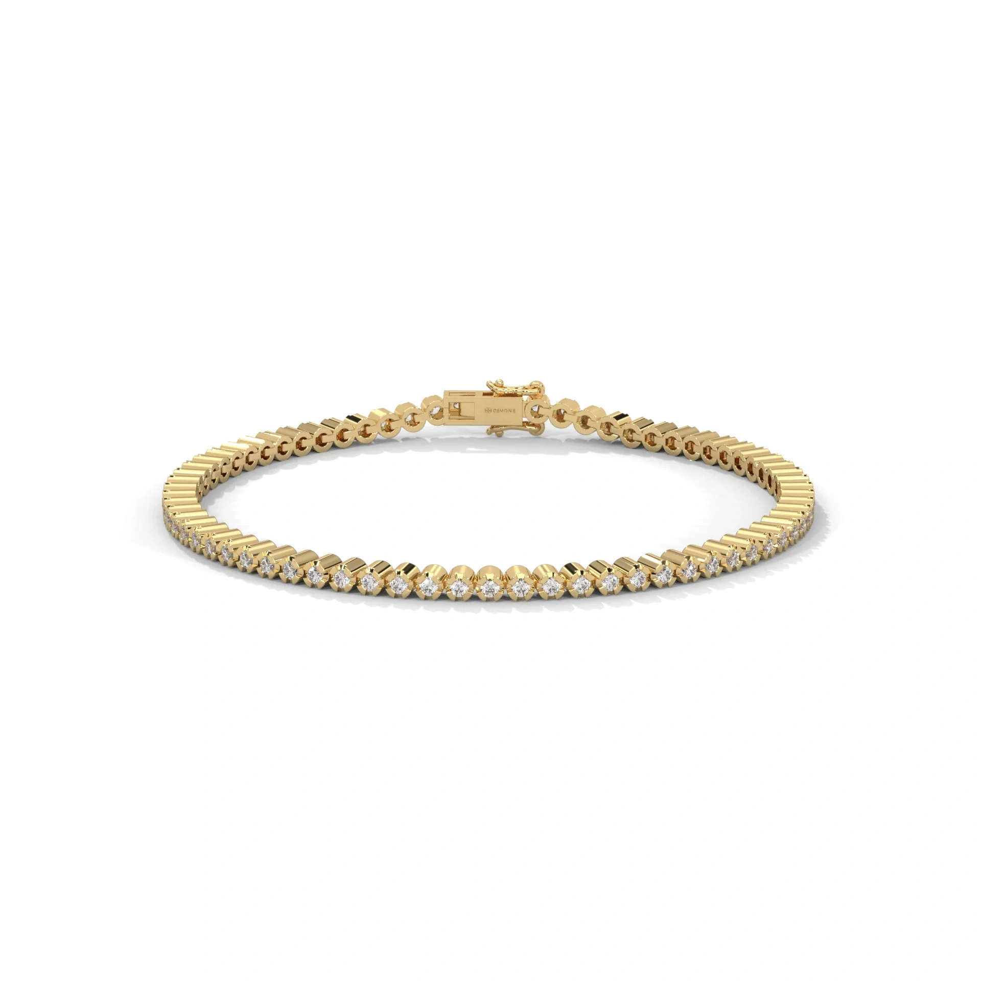 Bracelet tennis diamant rond 1 carat en or blanc - Or jaune 10K / Diamant de laboratoire — Bracelet Femme