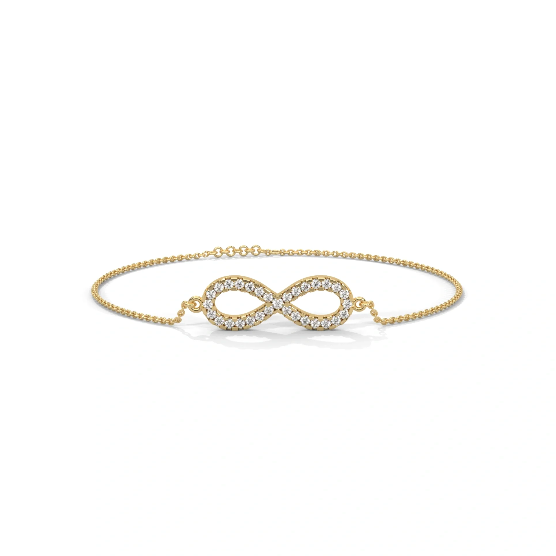 0.50 Carat Diamond Infinity Bracelet in Rose Gold - 10K Yellow Gold / Lab Diamond — Bracelet Women