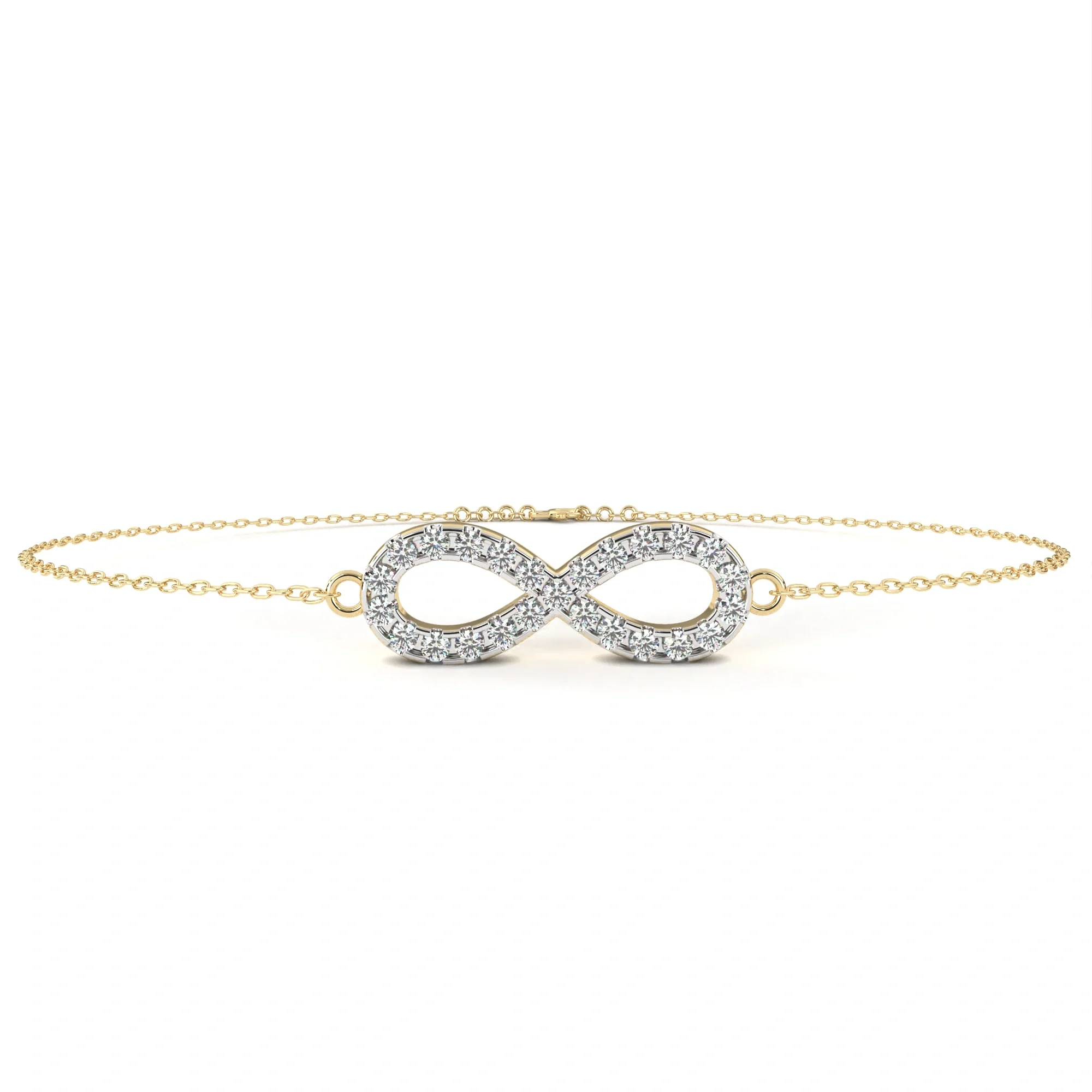 0.63 Carat Diamond Infinity Bracelet in Gold for Women - 10K Yellow Gold / Lab Diamond
