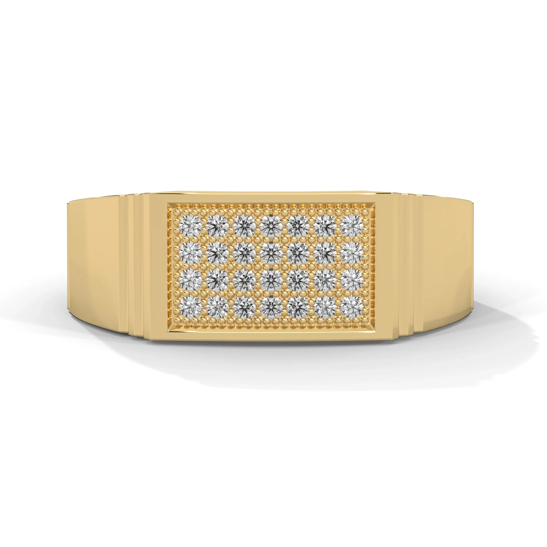 0.28 Carat Lab Created Diamond Men's Flat Top Ring in Rose Gold