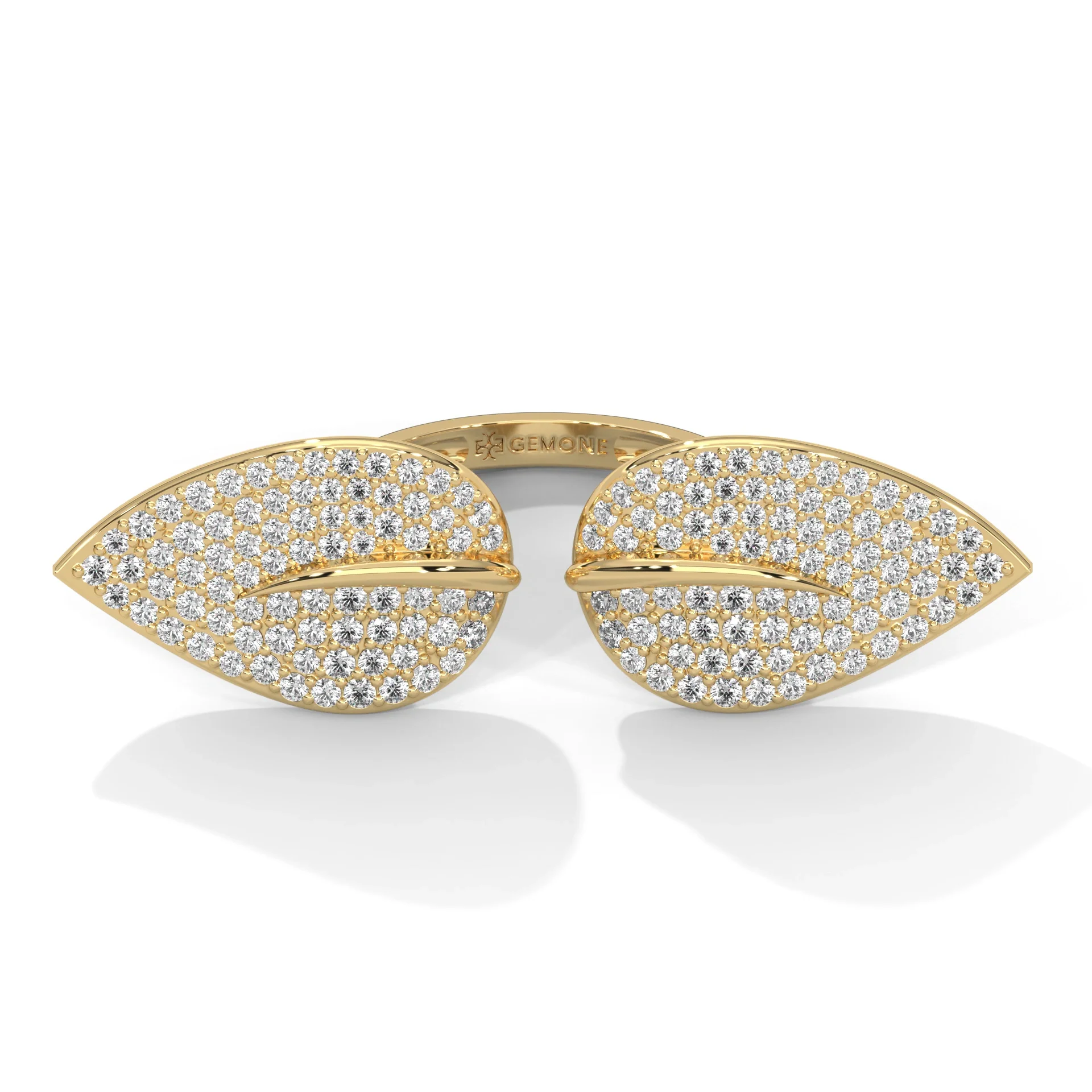 1.62 Carat Diamond Leaf Design Ring in Rose Gold