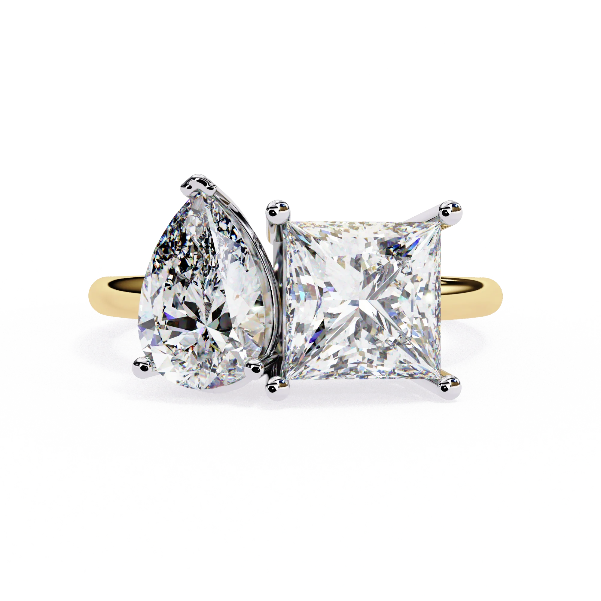 Bagues Toi Et Moi Double Pierre de 3,71 Ct par GemoneDiamonds