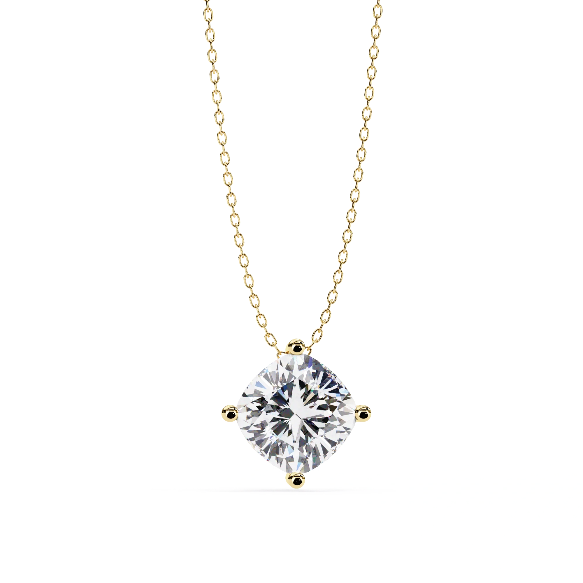 Collier Pendentif Solitaire en Diamant Cushion de 2 Ct par Gemone Diamond