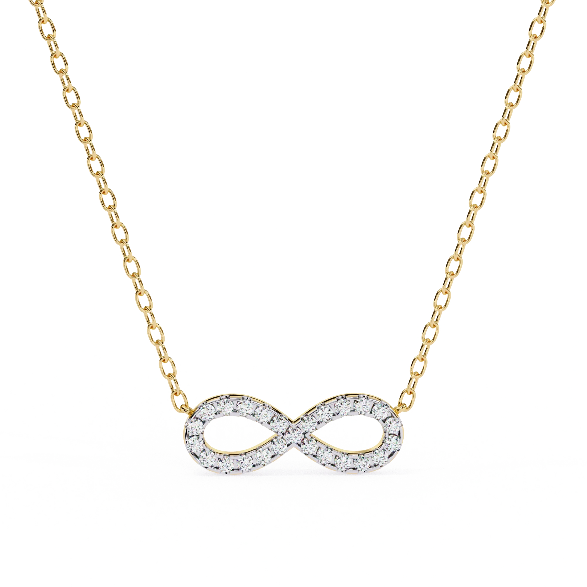 Collier infini de diamants de laboratoire de 0,50 ct en or jaune - Or jaune 10 carats / Diamant de laboratoire