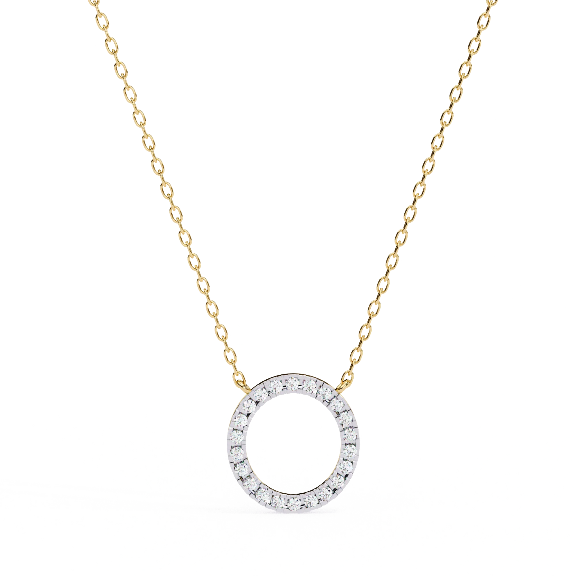 Collier cercle serti de griffes de diamant de laboratoire de 0,50 ct en or jaune - Or jaune 10 carats / Diamant de laboratoire — Collier Argent Femme