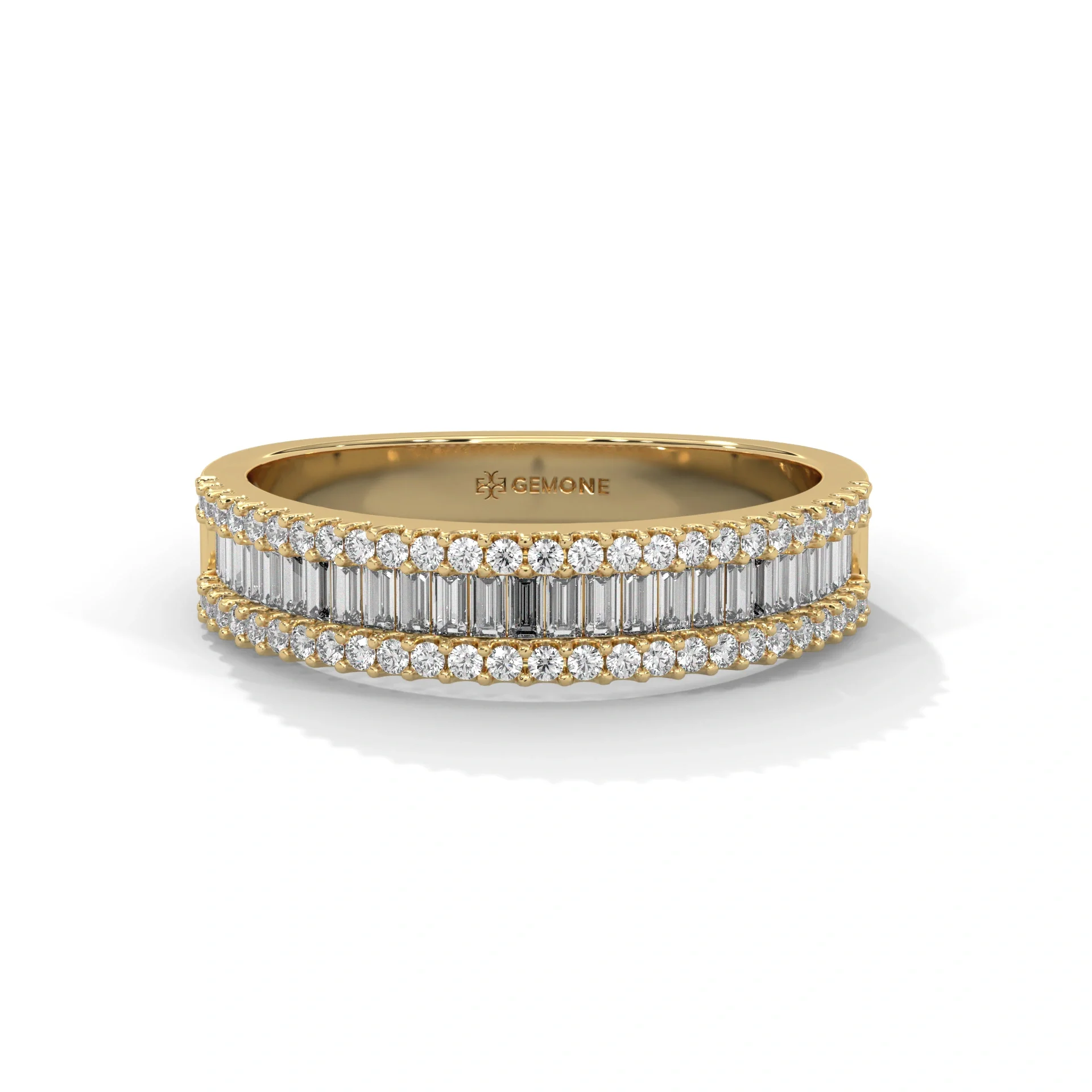 Bague de mariage en diamant lab-grown baguette de 1,01 ct en or rose — Bijoux de mariage