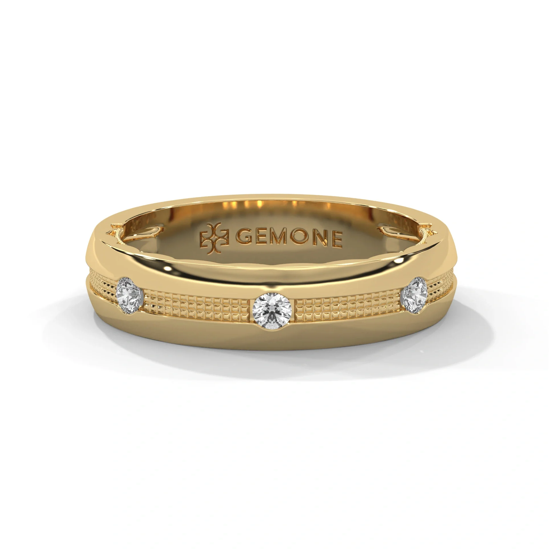 0.12 Ct Lab Diamond Wedding Band in Yellow Gold — Wedding Jewelry