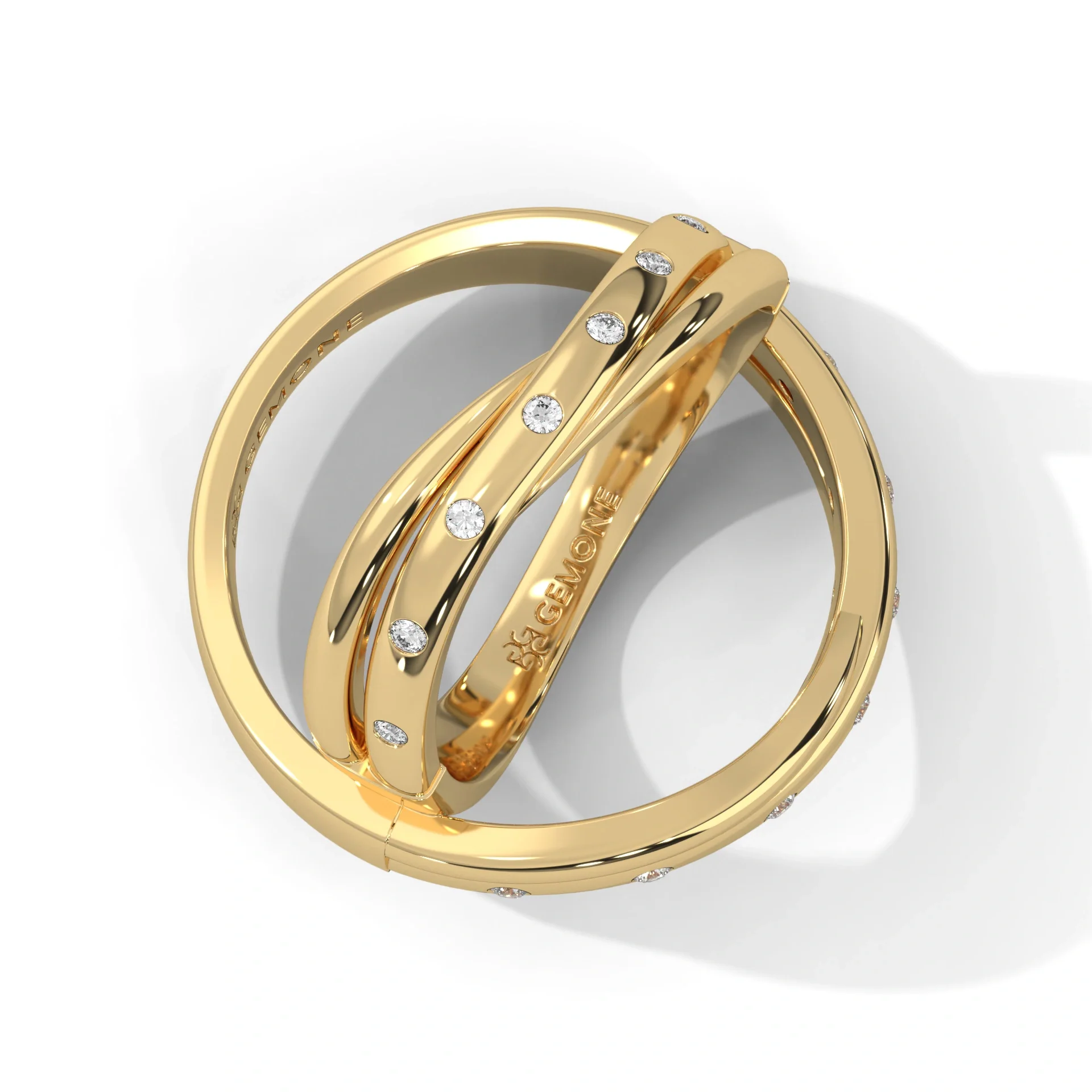 0.04 Ct Lab Diamond Women's Couple Band Set in White Gold