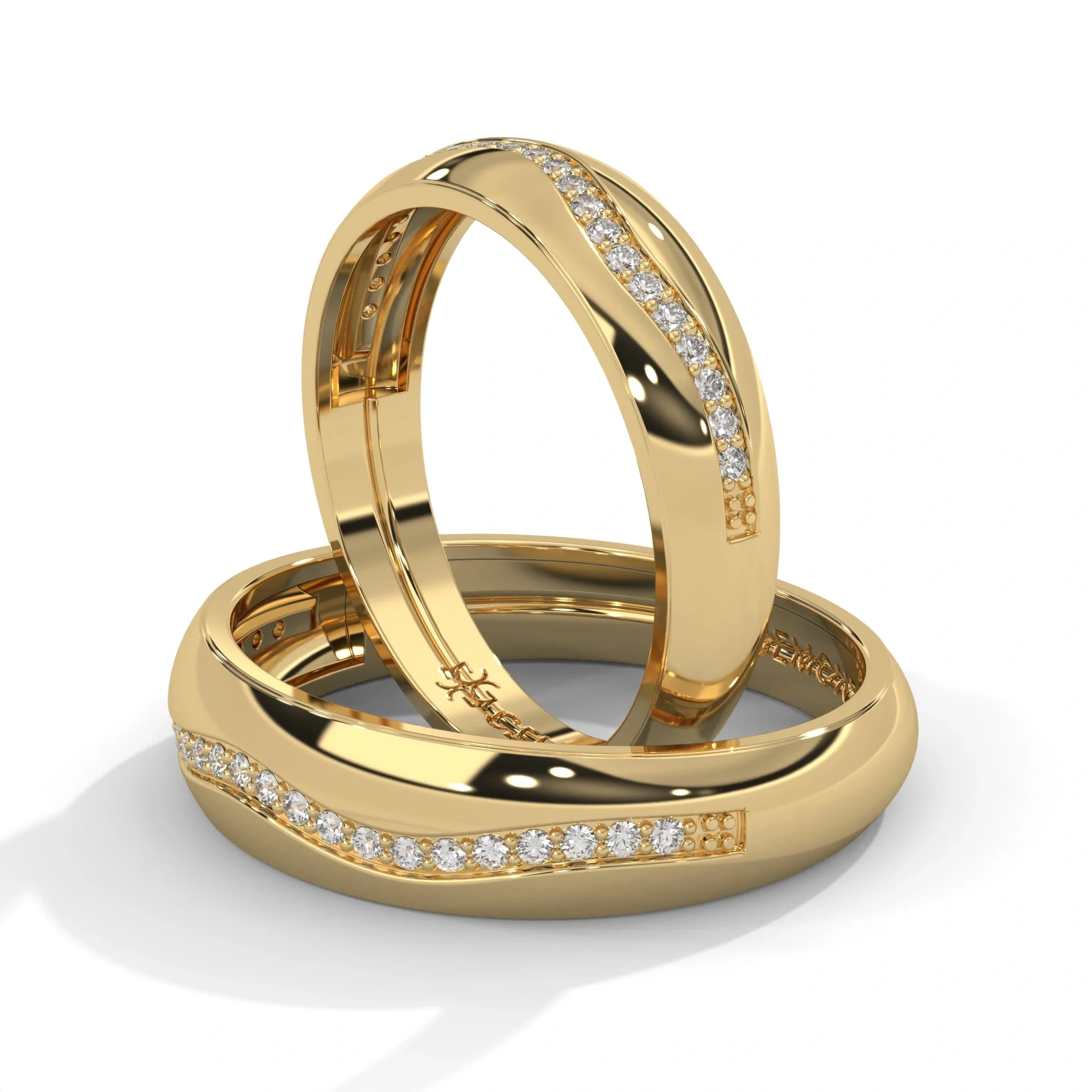 0.12 Ct Women's Lab Diamond Couple Band Set by GemoneDiamonds