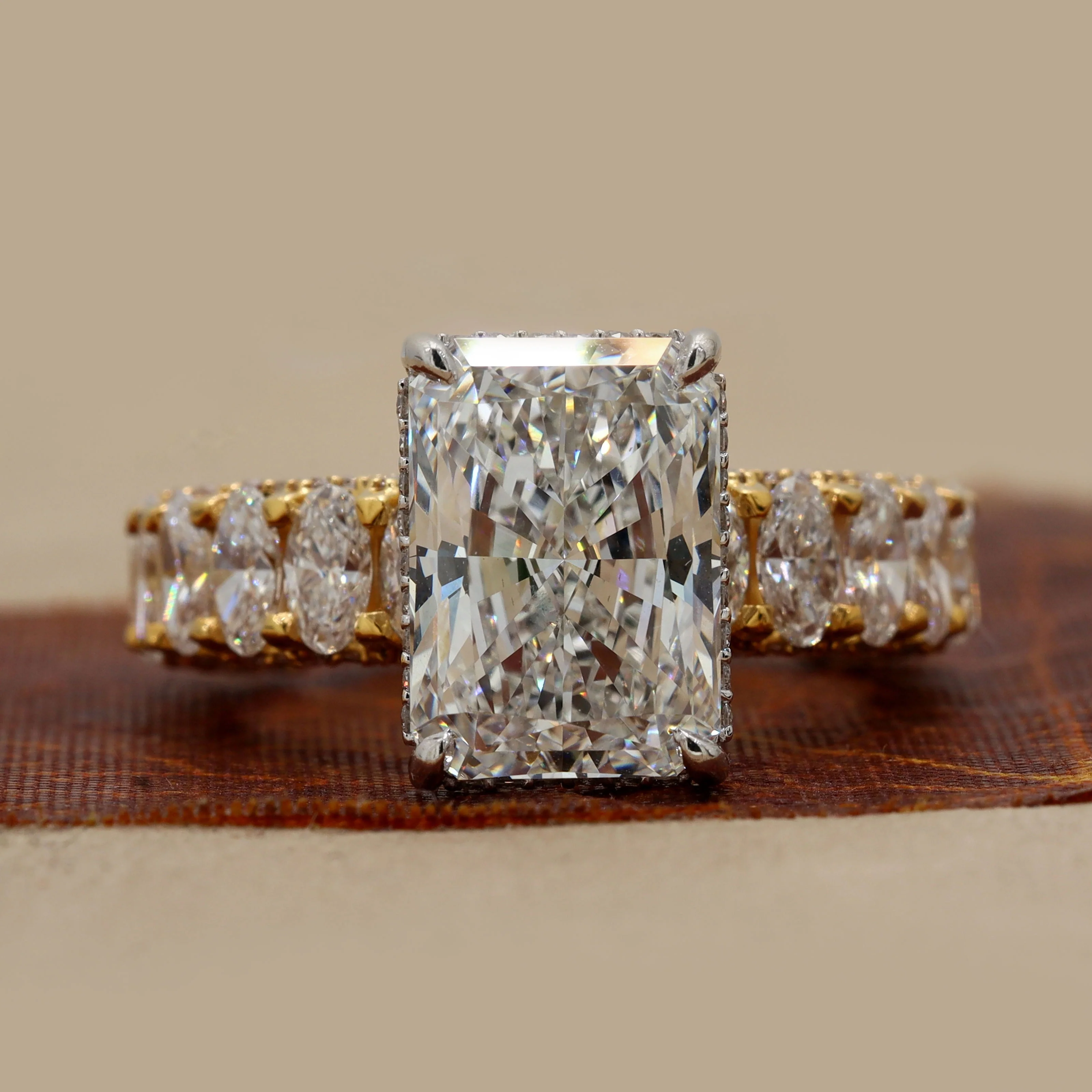 11.68 CT Radiant Cut Diamond Engagement Ring by Gemone Diamond