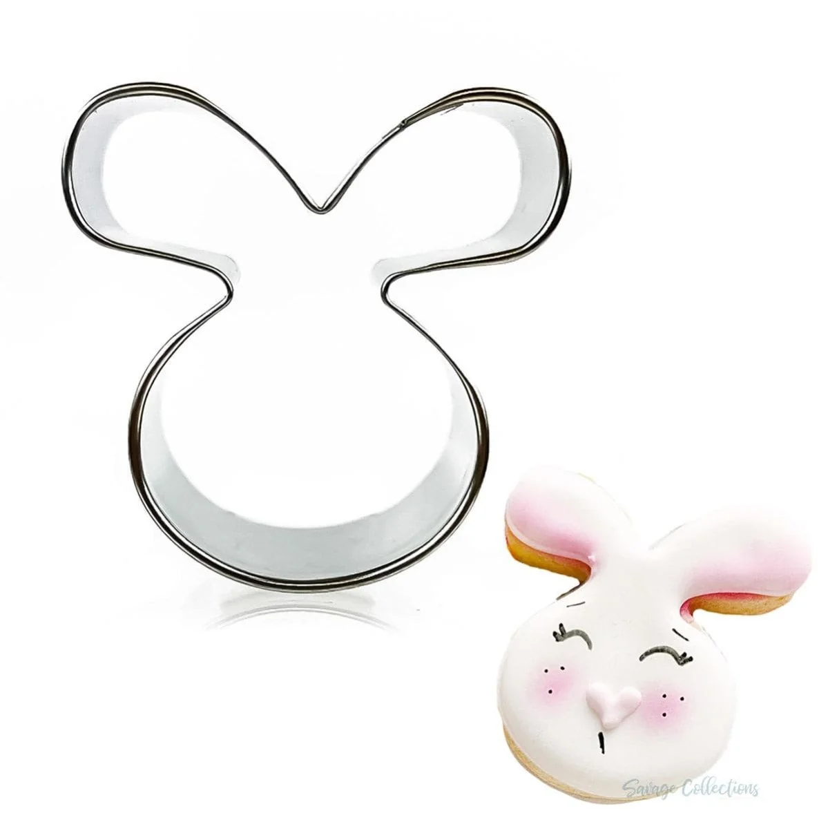 Mini emporte-pièce visage de lapin 2"