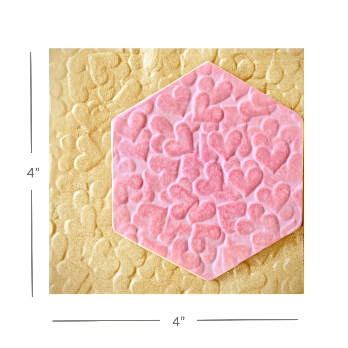 Feuilles de Parchment Texturé - Cœurs Empilés - 4x4 pouces — Gadgets de cuisine