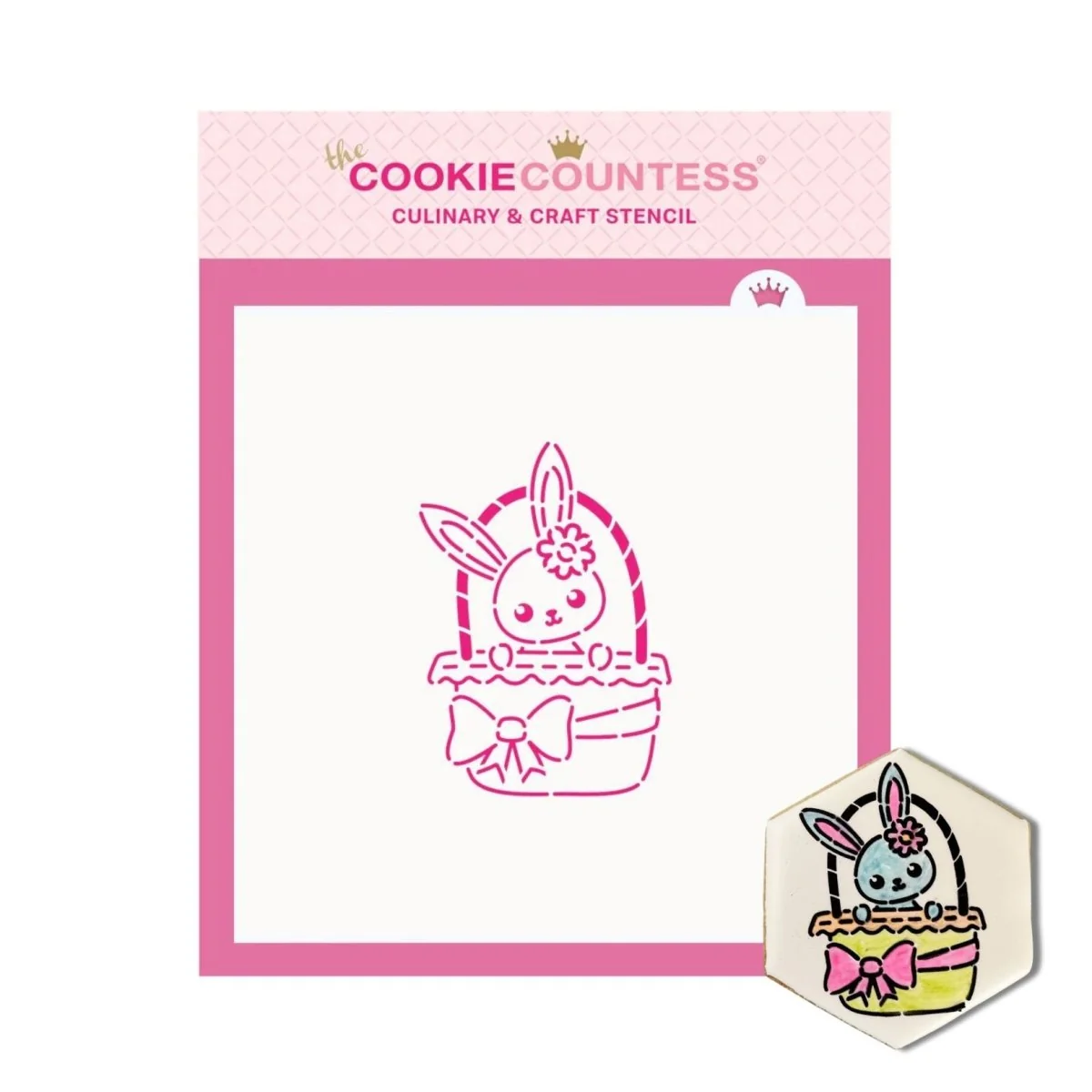 Basket Bunny PYO Cookie Stencil
