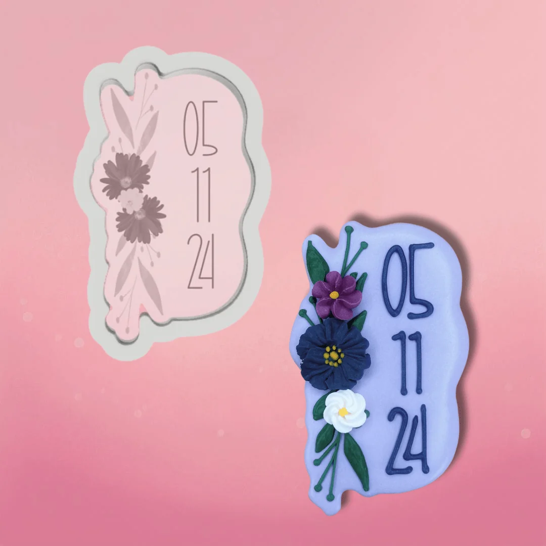 Wedding Floral Plaque Cookie Cutter