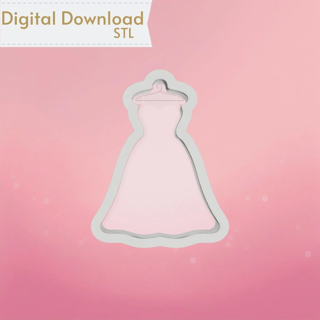 Wedding Dress Cookie Cutter STL