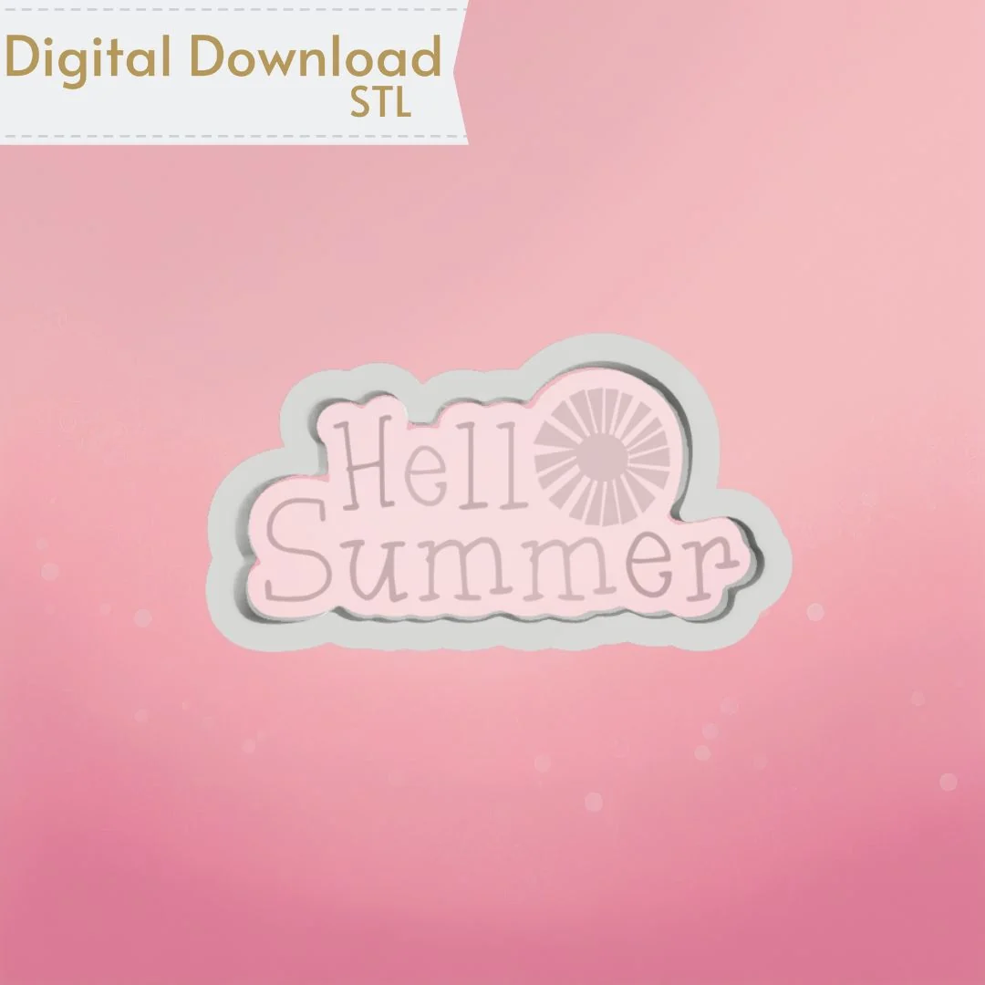 Hello Summer Cookie Cutter Stl