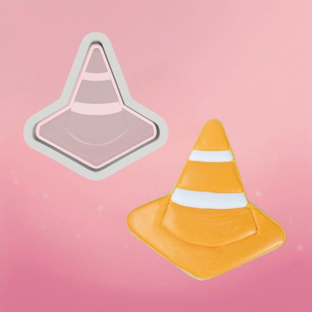 Traffic Cone Cookie Cutter by The Cookie Countess