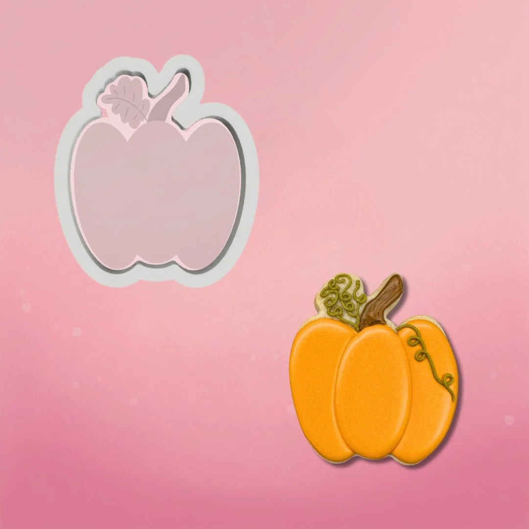 Pumpkin with Leaf Cookie Cutter by The Cookie Countess — Kitchen Gadgets