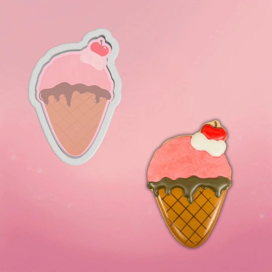 Emporte-pièce en forme de cône de crème glacée par The Cookie Countess — Gadgets de cuisine
